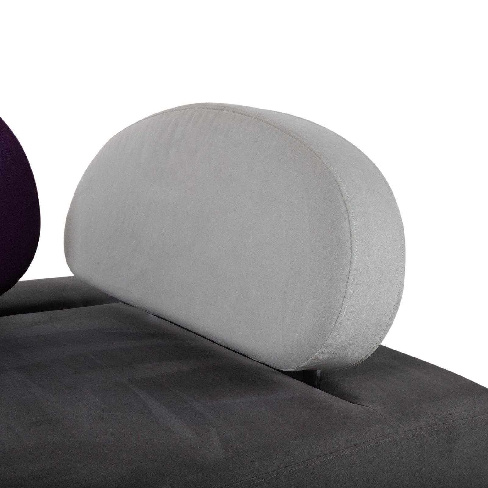 photo furniture Canapé 2 places Brühl Mosspink en tissu et cuir, gris anthracite, violet et multicolore, fonction manuelle