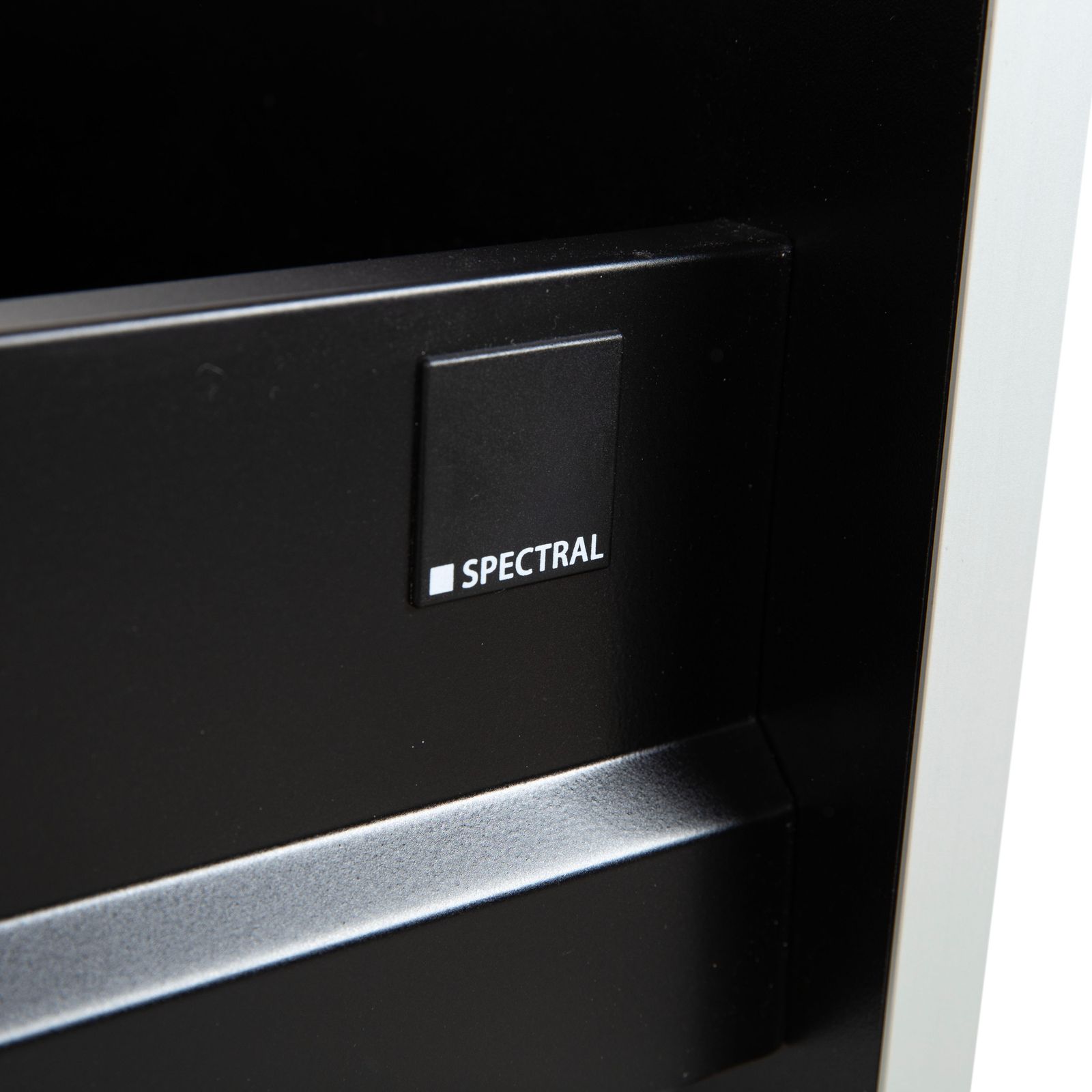 Mobilier Buffet TV Spectral Catena en verre, blanc et noir photo