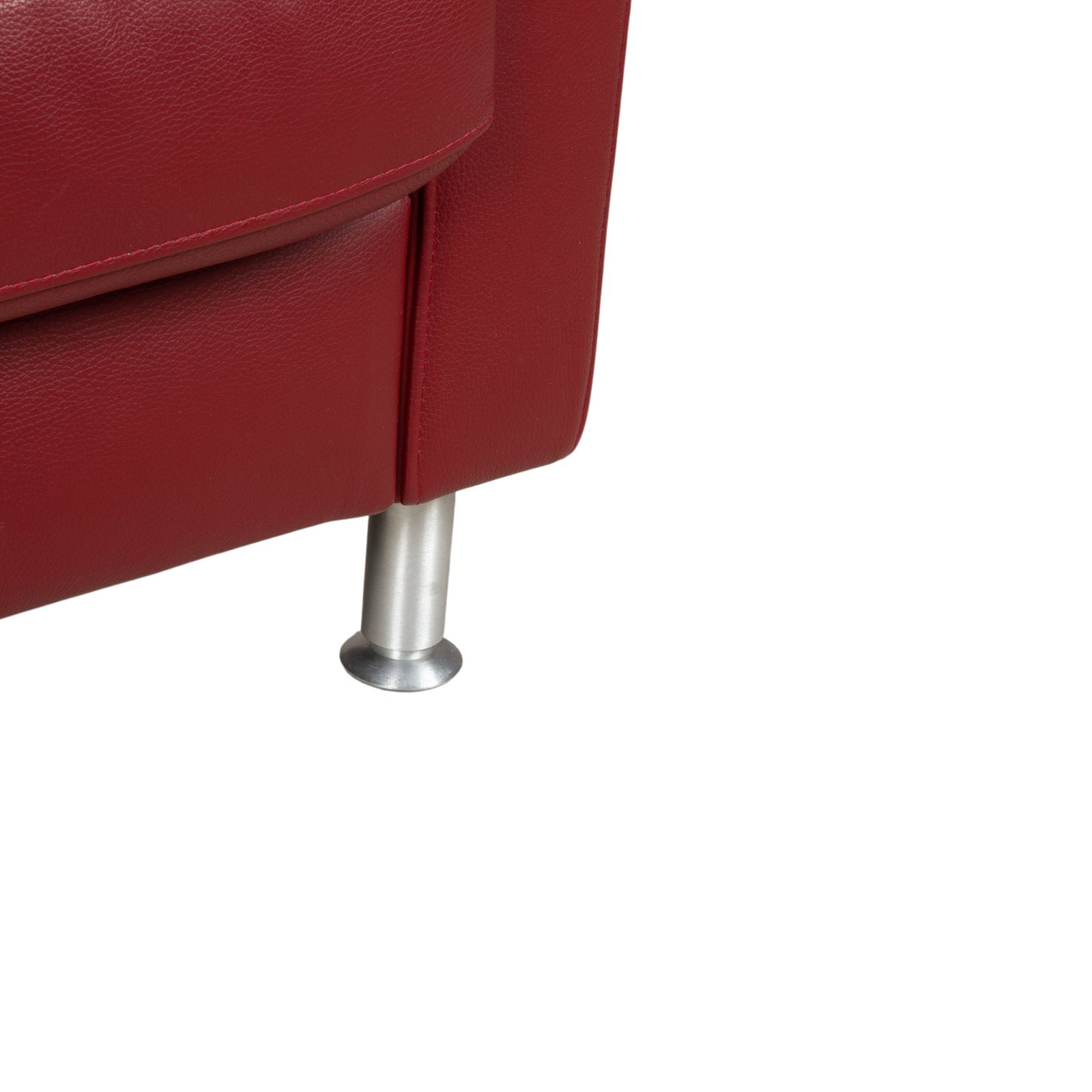 Ewald Schillig Concept Plus Leather Three Seater Red Sofa photo 1452.0