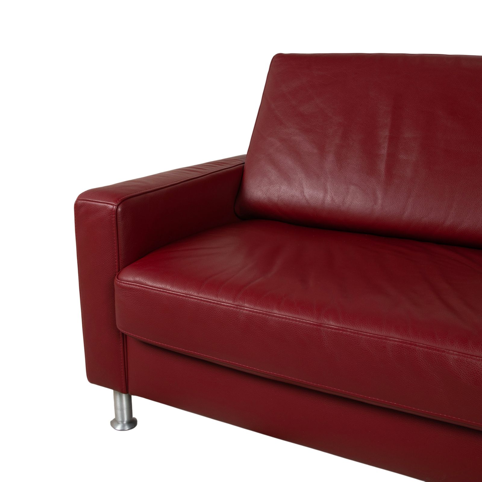 Ewald Schillig Concept Plus Leren Driezitsbank Rood photo vinterior