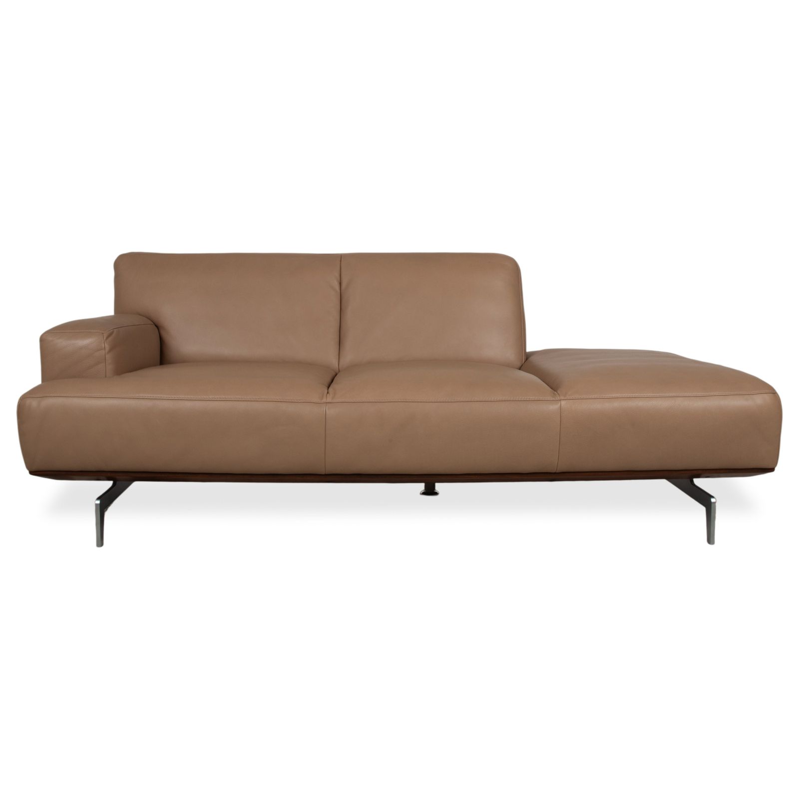 Canapé 2 places Willi Schillig Black Label Toscaa en cuir, beige brun moka