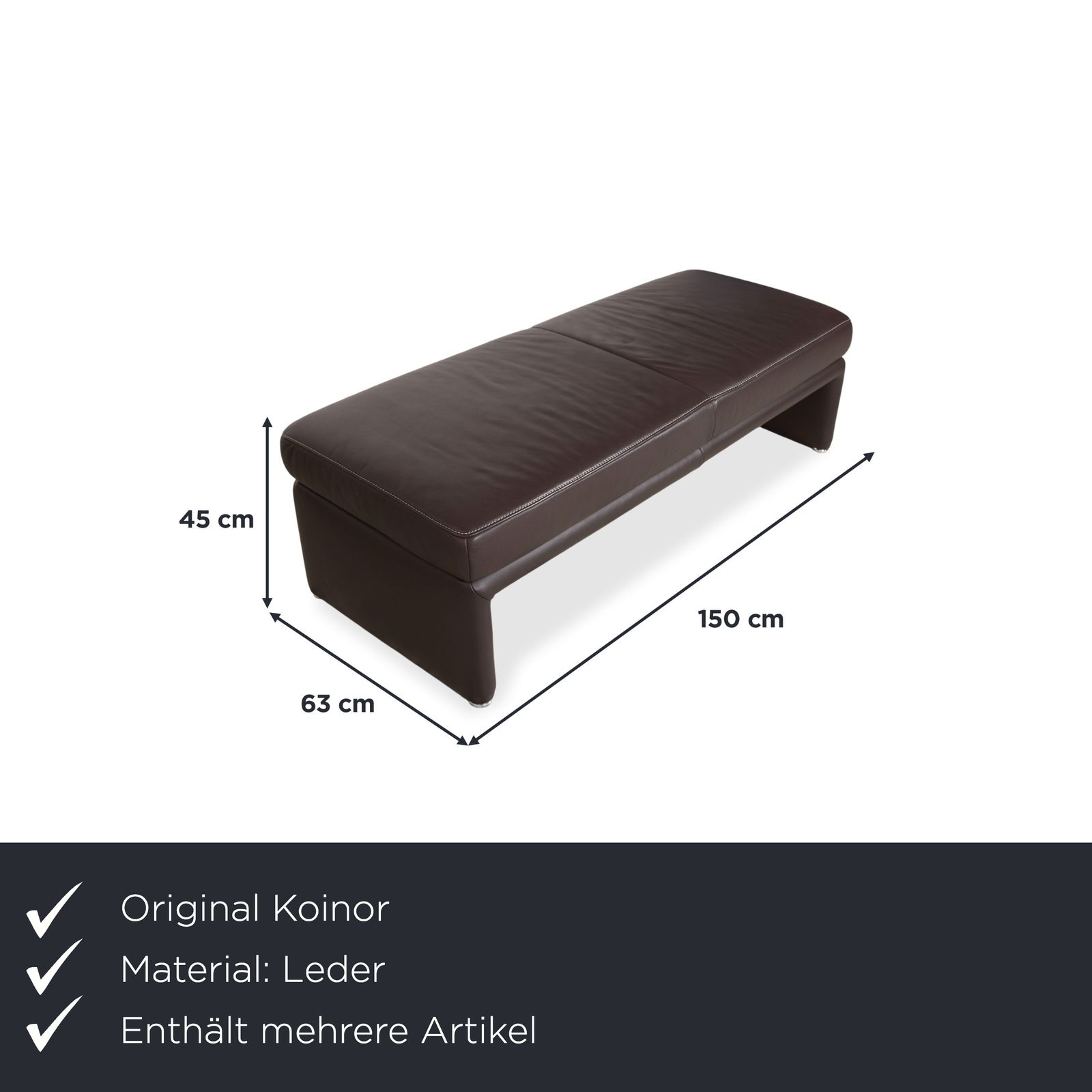 Koinor Raoul Set Leren Hoekbank Set Bruin Manuele Functie Chaise Longue Links photo for sale