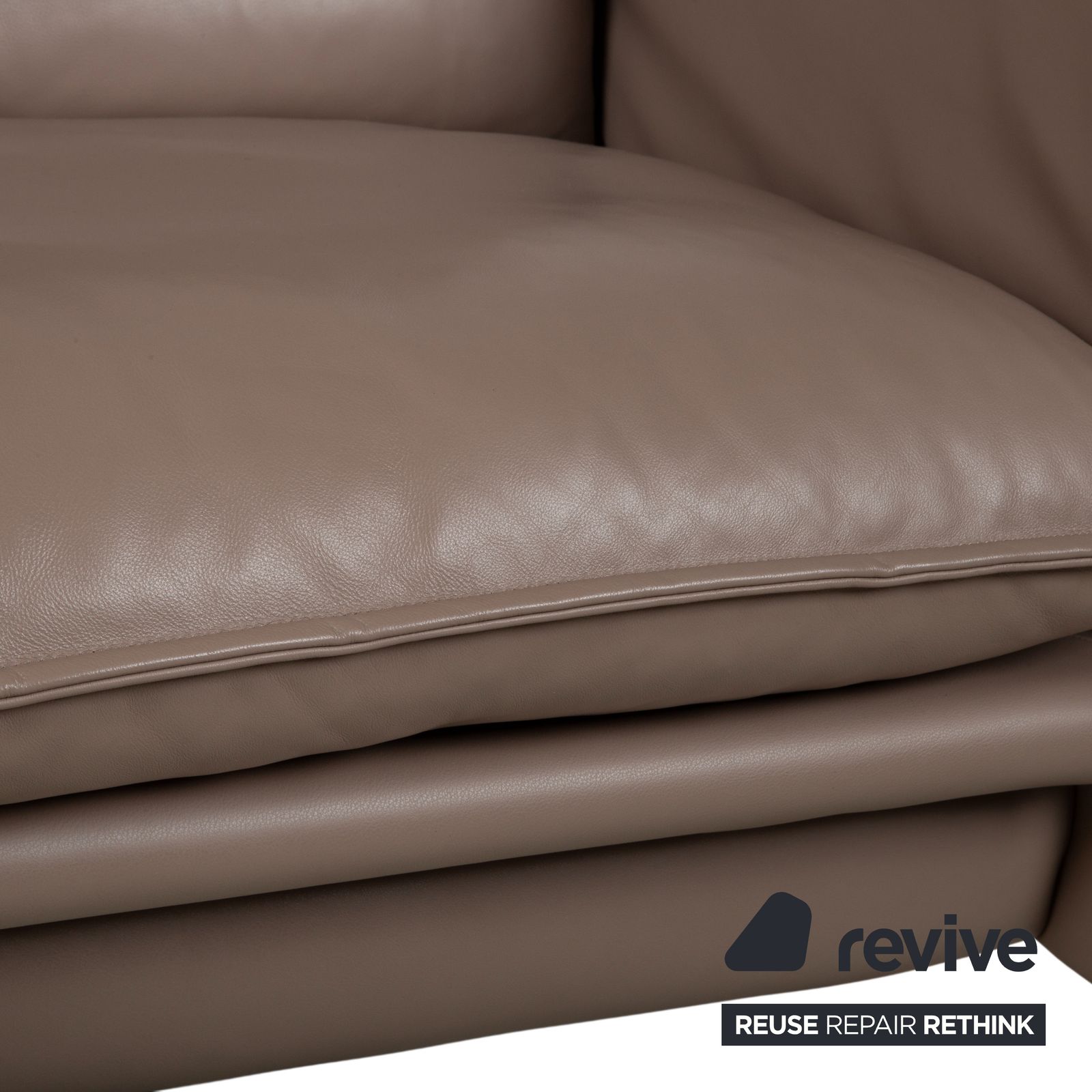 photo furniture Erpo Porto Set Leather Three Seater Two Seater Brown Taupe Manual Function Sofa