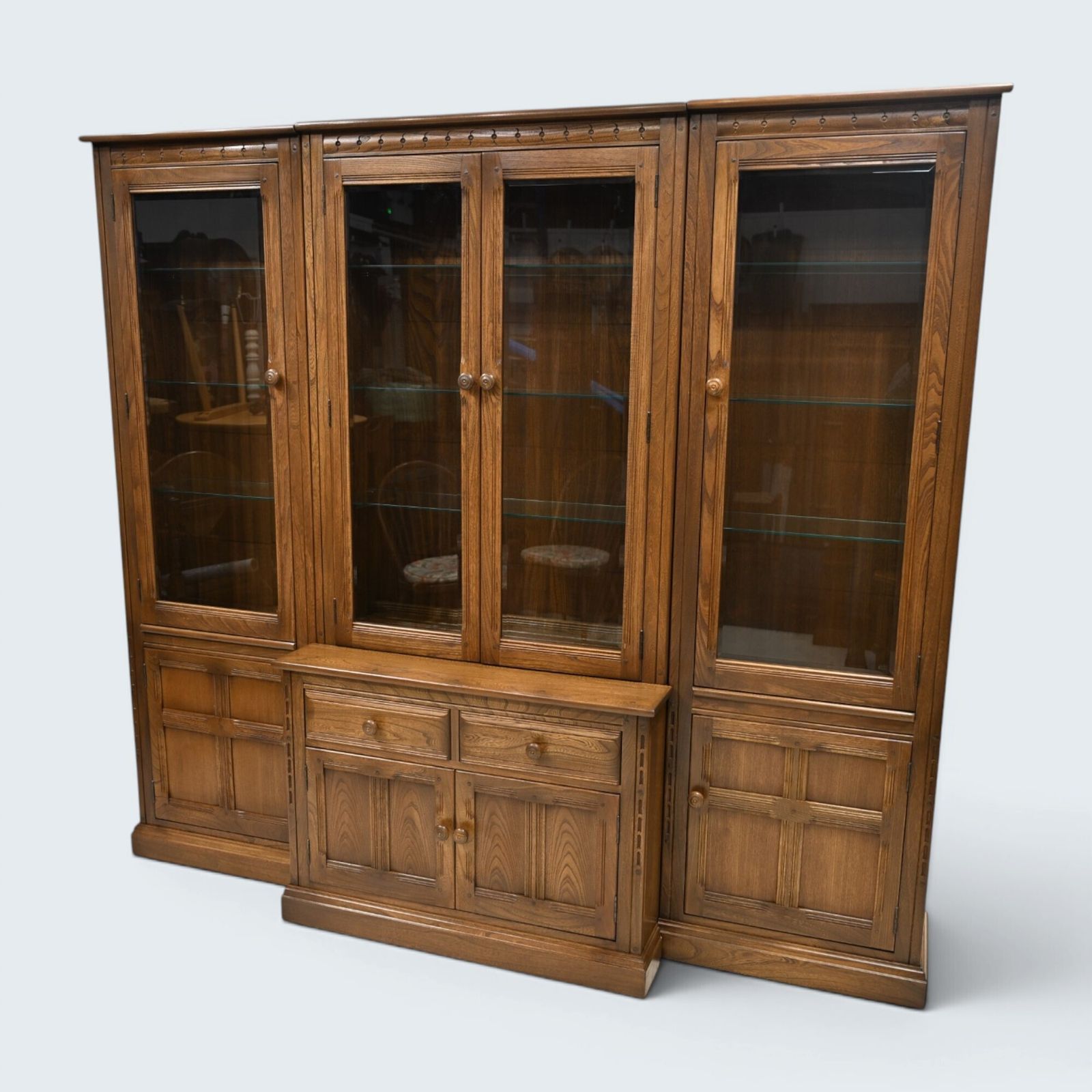 Ercol Mural Bookcase Display Wall Unit Golden Dawn Free Uk Delivery* photo for sale