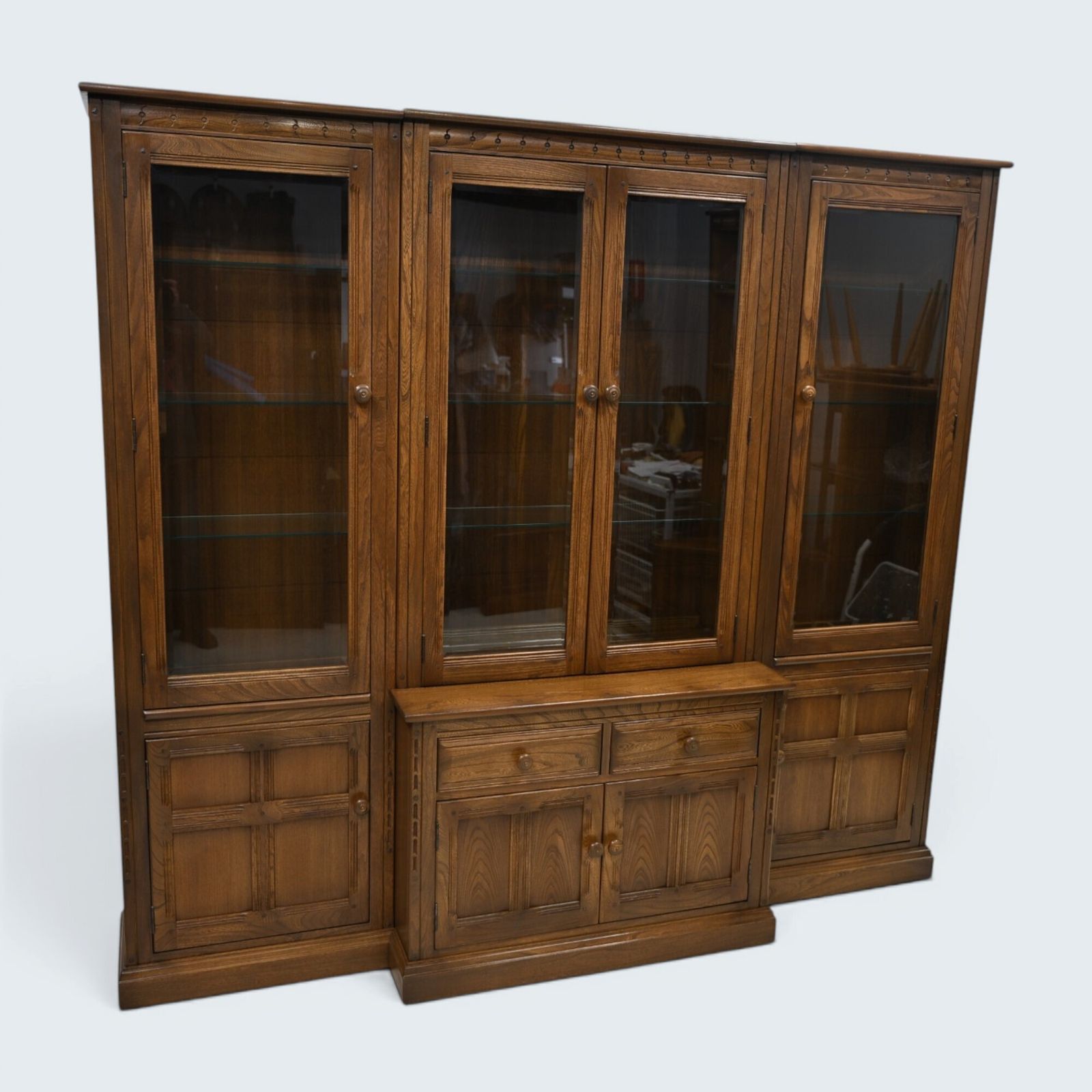 Ercol Mural Bookcase Display Wall Unit Golden Dawn Free Uk Delivery* photo Furniture