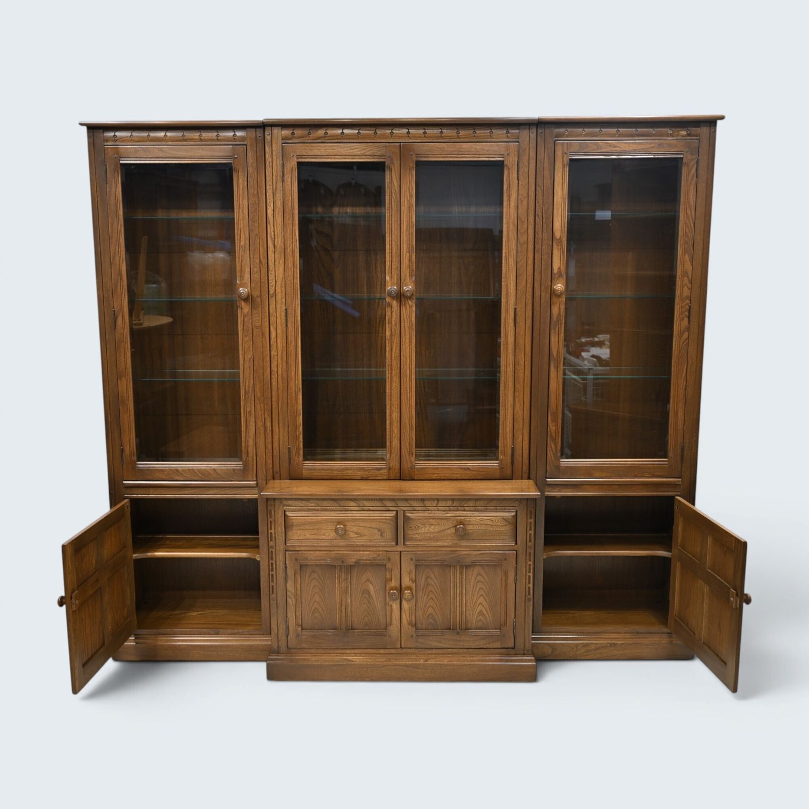 Ercol Mural Bookcase Display Wall Unit Golden Dawn Free Uk Delivery* photo 1287.0