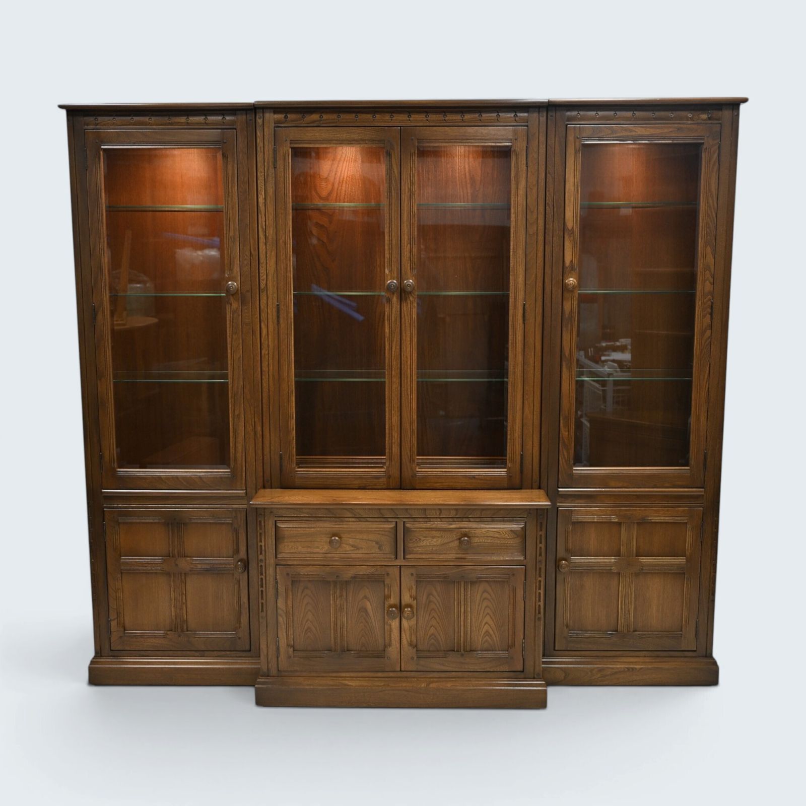 1287.0 Ercol Mural Bookcase Display Wall Unit Golden Dawn Free Uk Delivery* photo