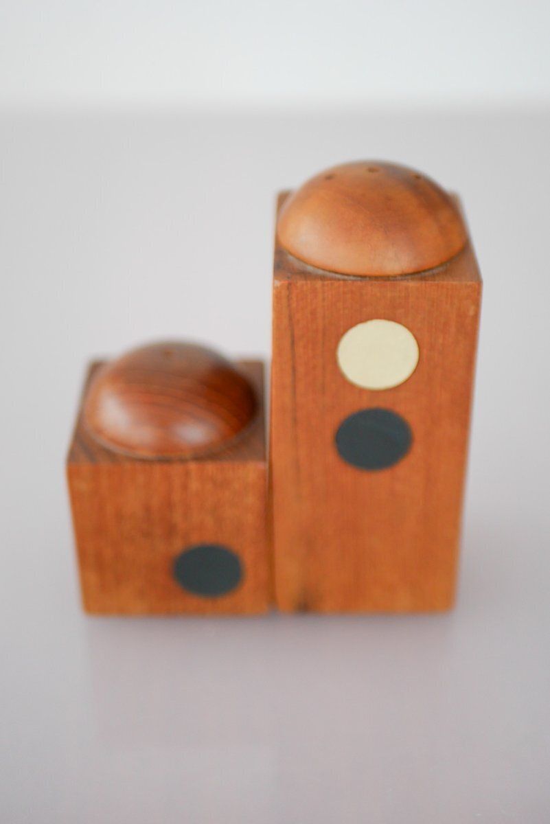 photo furniture Mid Century Modern Danish Teak Salt And Pepper Shaker Set, Set Of 2