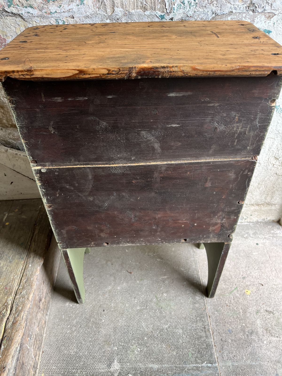Edwardian Green Painted Pine Bedside Shelves photo for sale