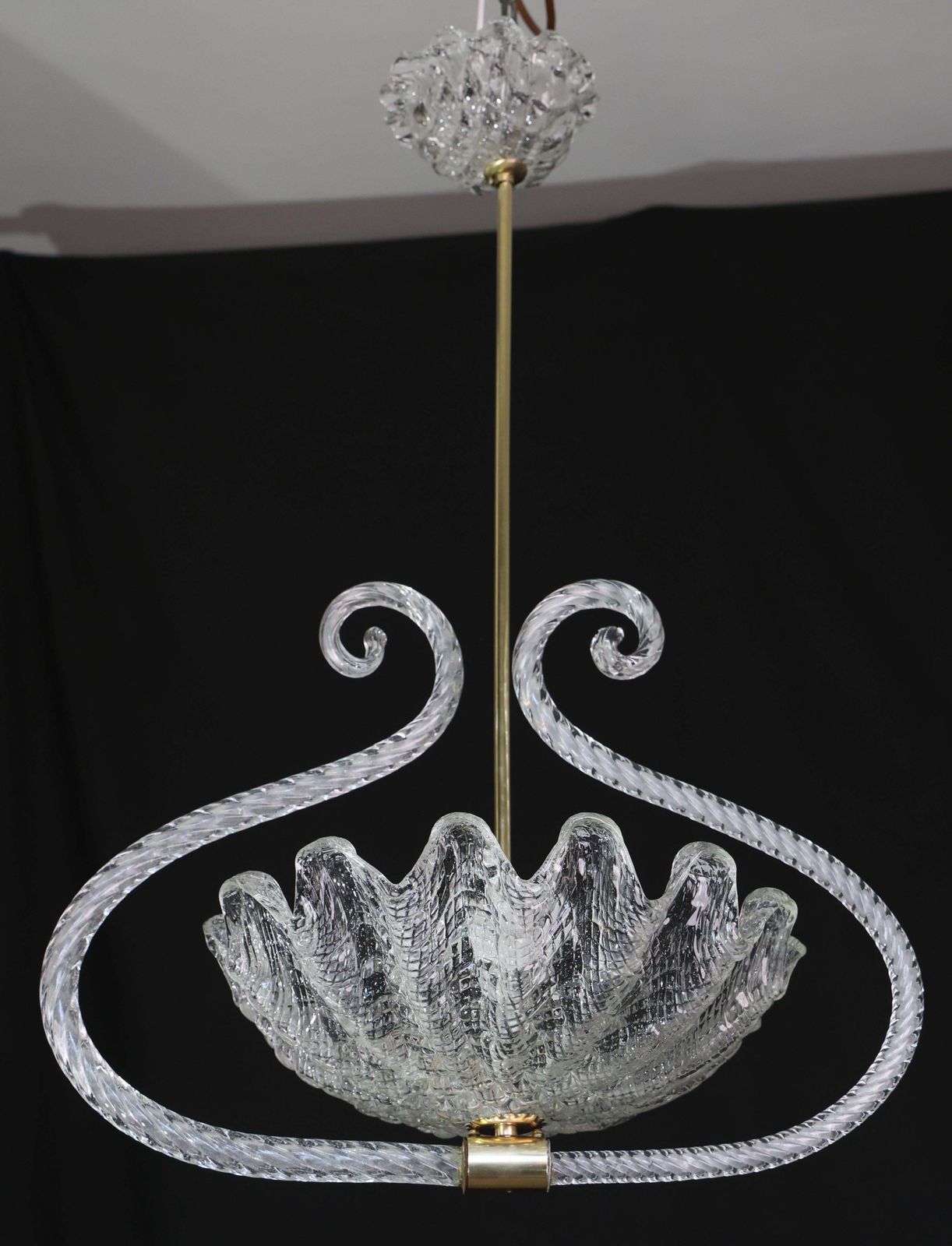 Charming Art Deco Pendant Chandelier By Ercole Barovier, 1940s photo furniture