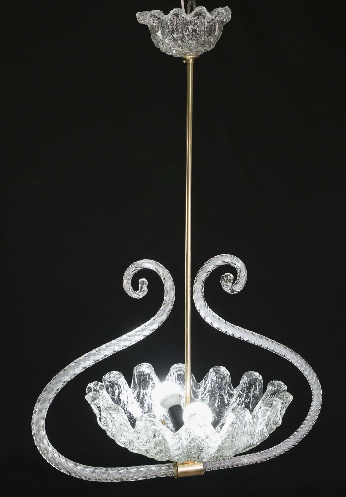 Charming Art Deco Pendant Chandelier By Ercole Barovier, 1940s photo vintage