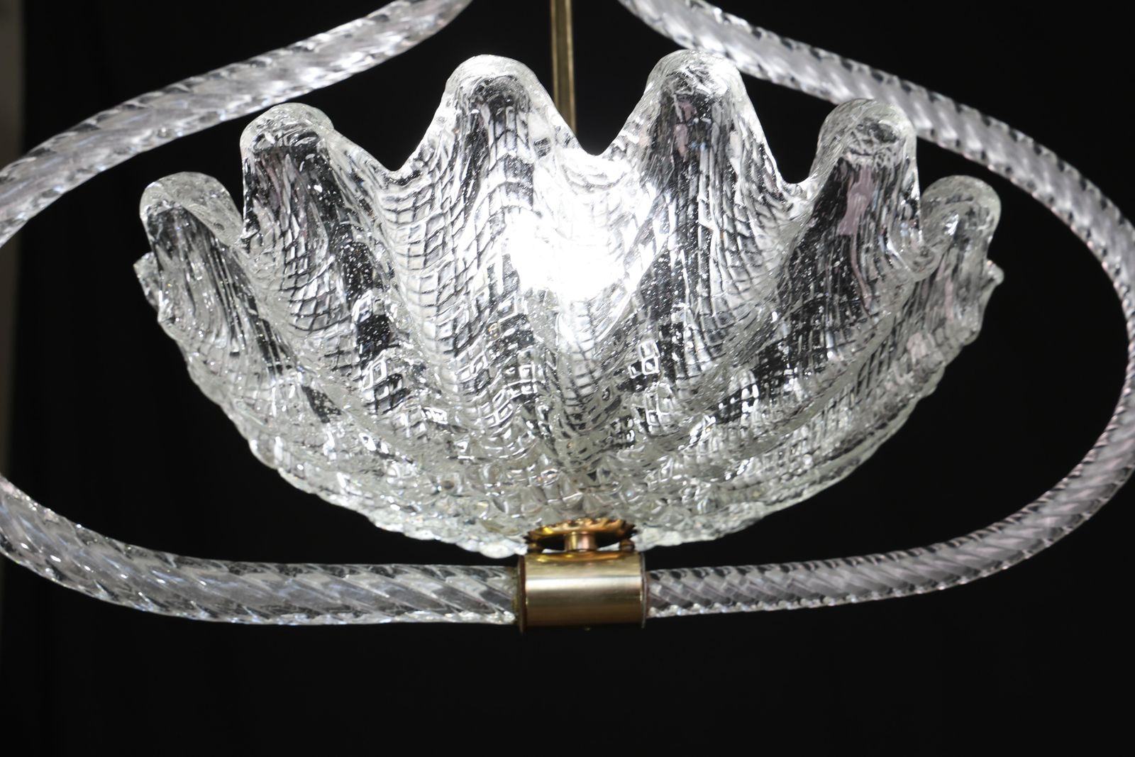 Lighting Charming Art Deco Pendant Chandelier By Ercole Barovier, 1940s photo