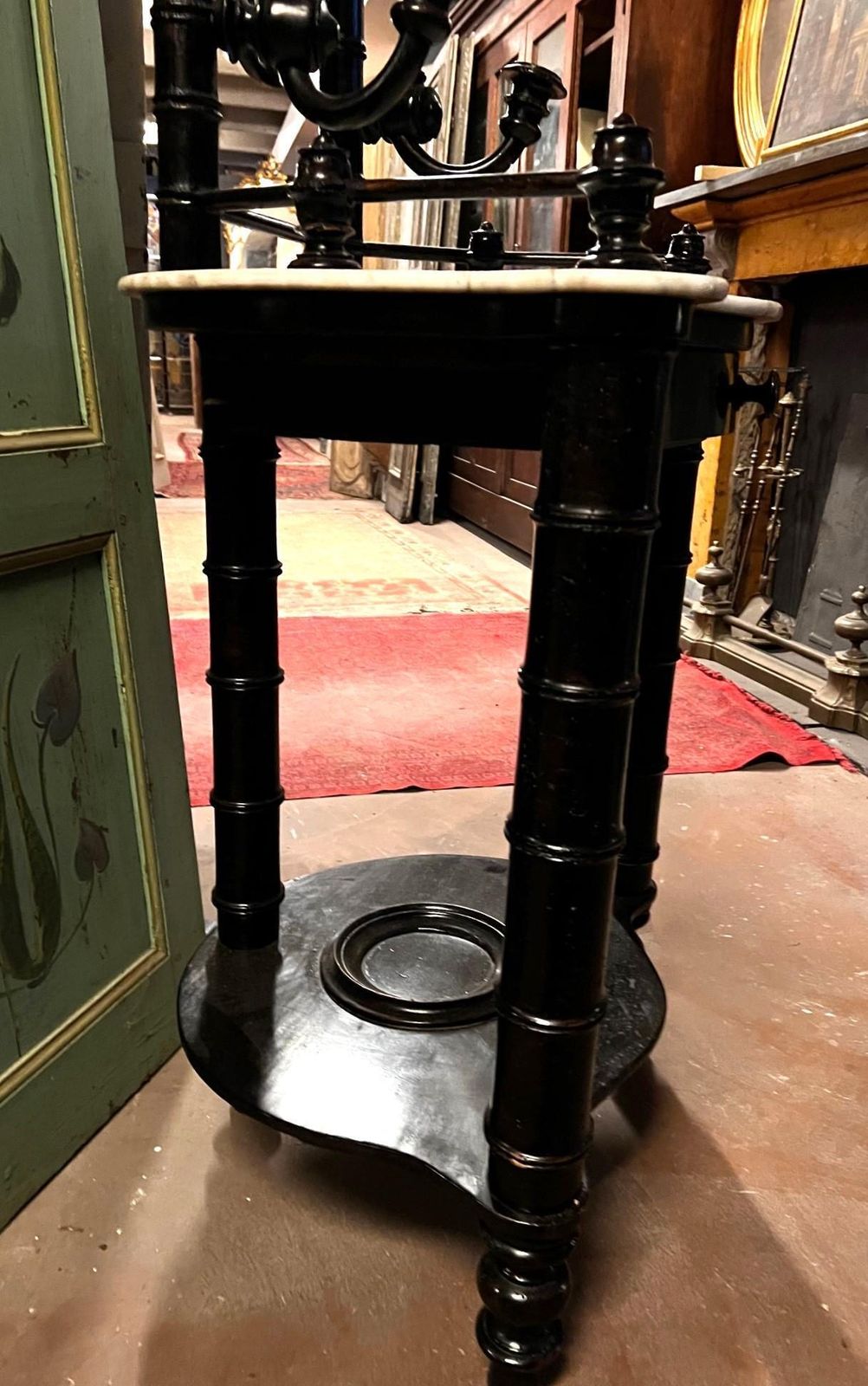 Toilet In Dark Wood And White Marble Top, Italy photo vinterior
