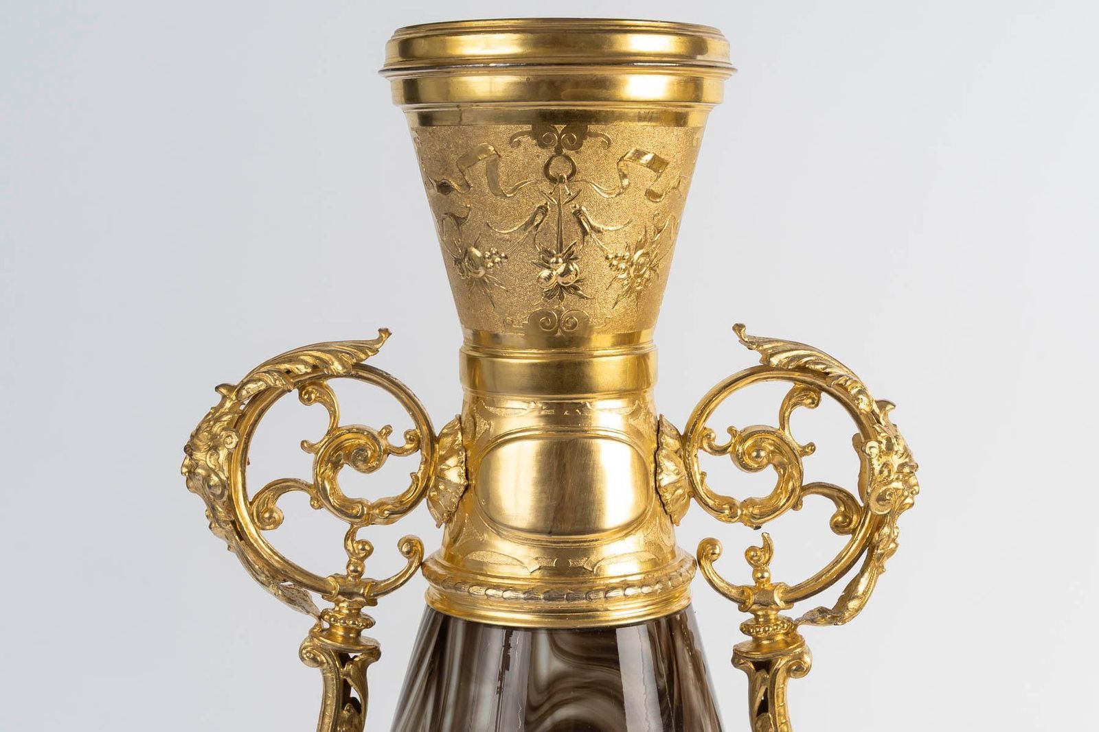 Pair Of 19th Century Vases, Opaline Glass And Gilded Regule, Napoleon III Period photo Home Decor