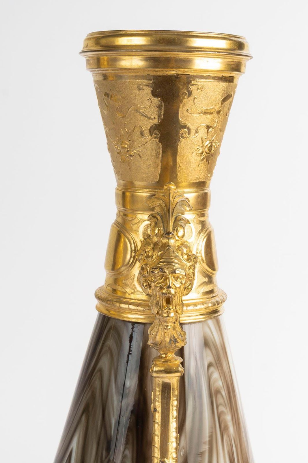 Pair Of 19th Century Vases, Opaline Glass And Gilded Regule, Napoleon III Period photo vinterior