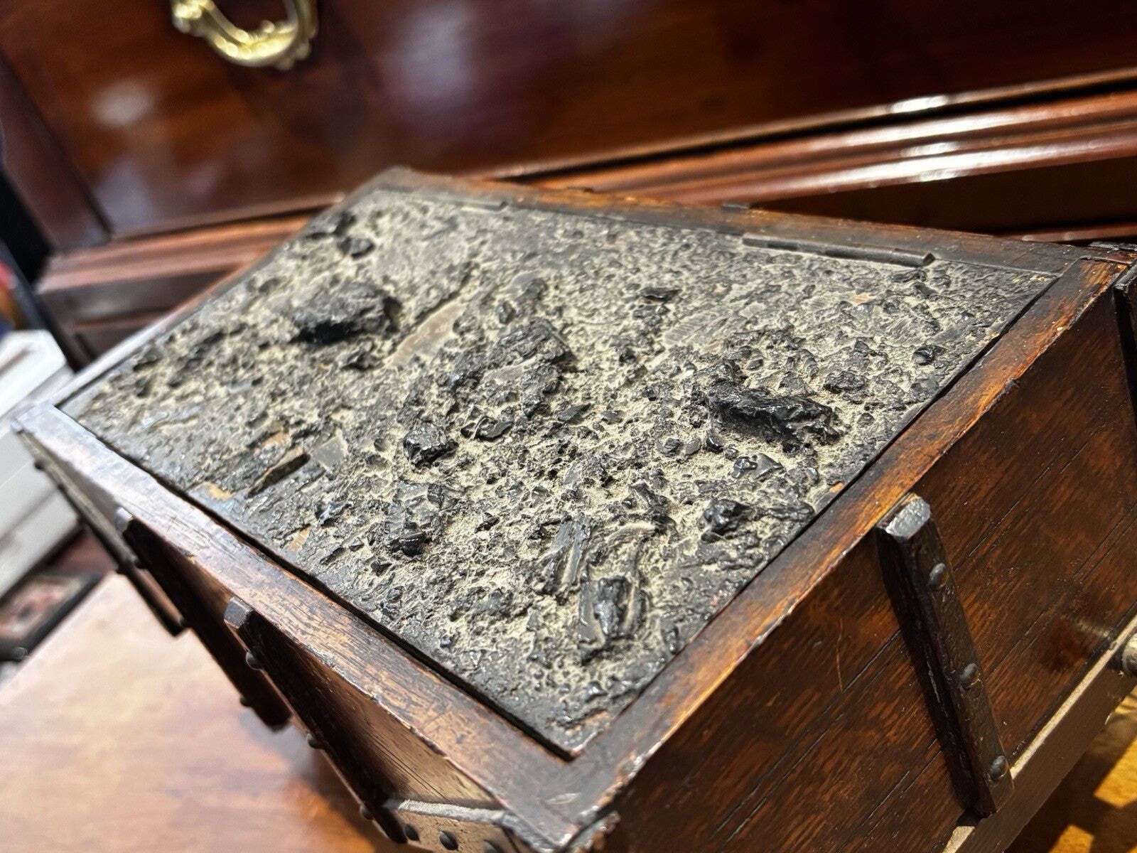 Antique Novelty Railway Coal Truck Trinket Box, Desk Box, Jewellery Box photo furniture