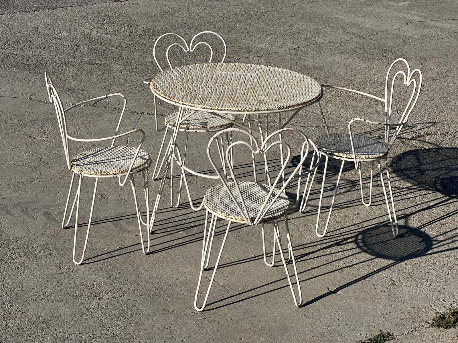 Mathieu Matégot Wrought Iron Garden Furniture, 1950 photo furniture
