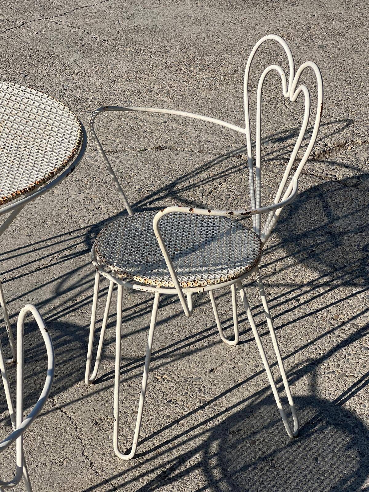 Mathieu Matégot Wrought Iron Garden Furniture, 1950 photo for sale