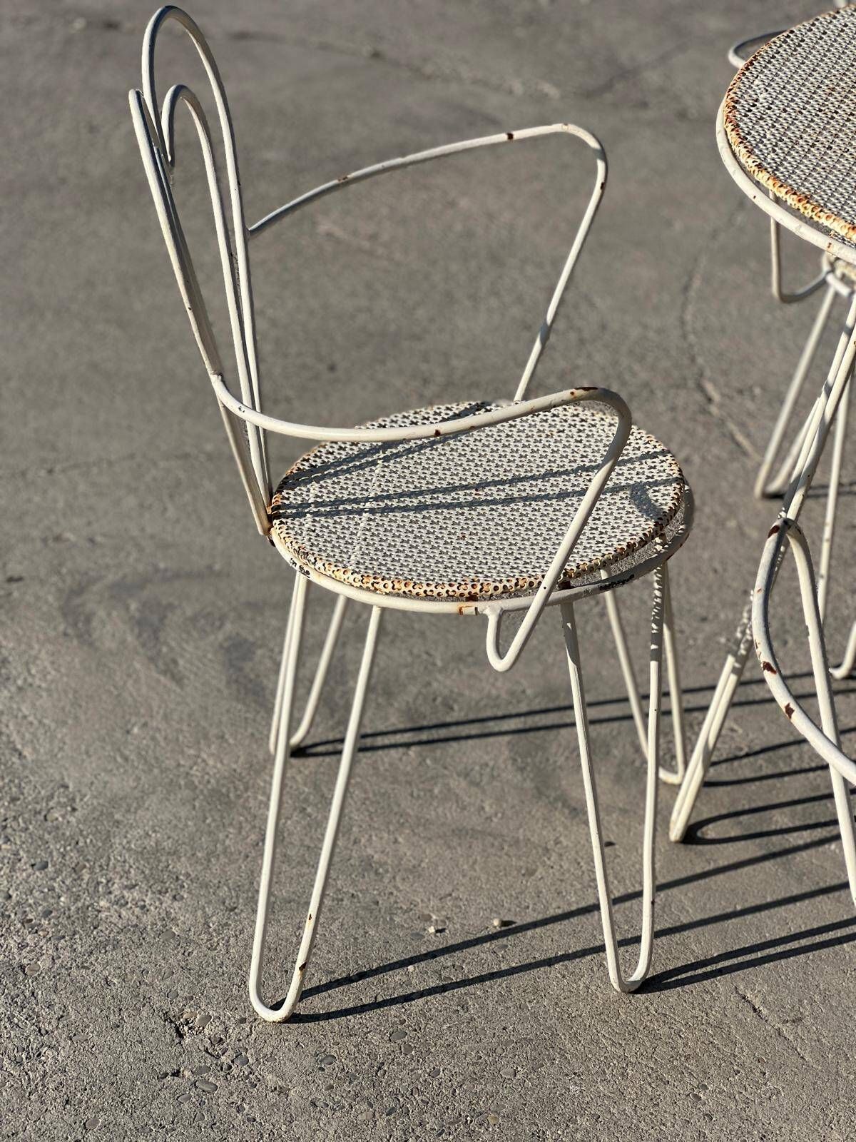 Mathieu Matégot Wrought Iron Garden Furniture, 1950 photo Garden Furniture