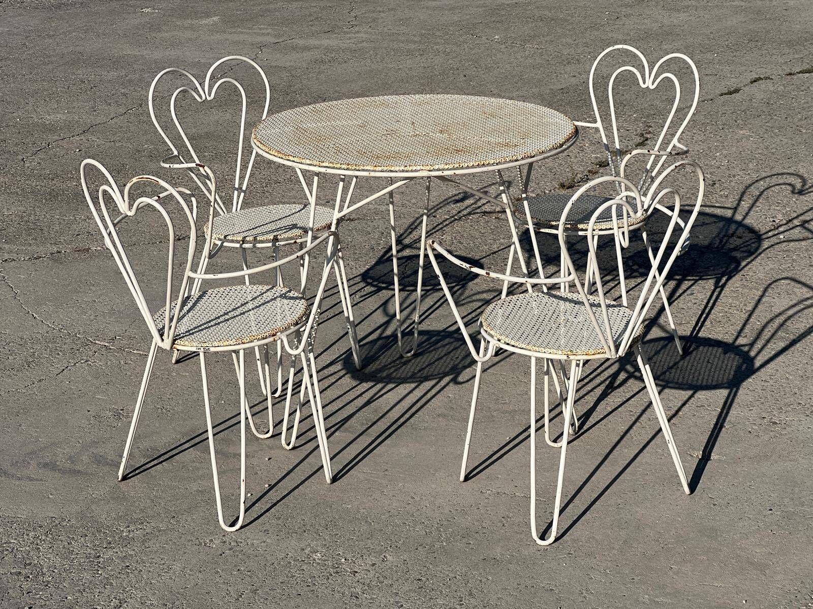 photo for sale Mathieu Matégot Wrought Iron Garden Furniture, 1950