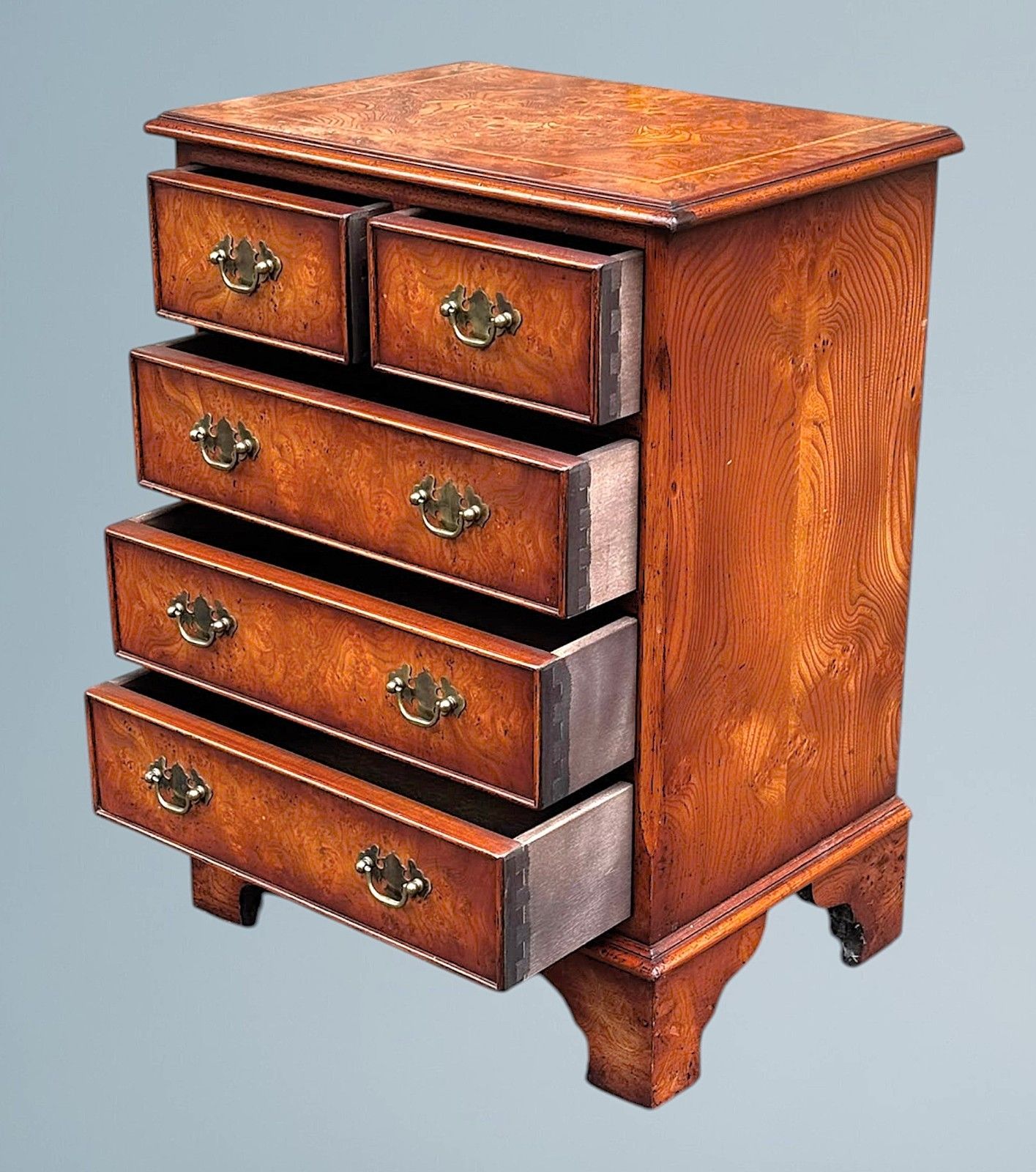 Small Figured Walnut Chest Of Drawers photo buy
