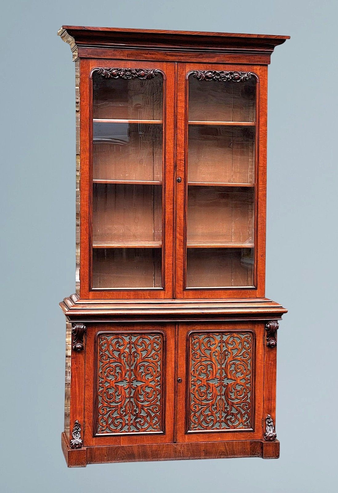 A Large Impressive Victorian Figured Mahogany Bookcase photo buy