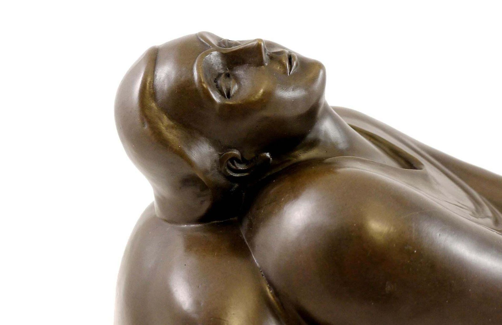 Sculpture Dreaming Woman In Bronze, Expressionist Style, 20th Century photo Art