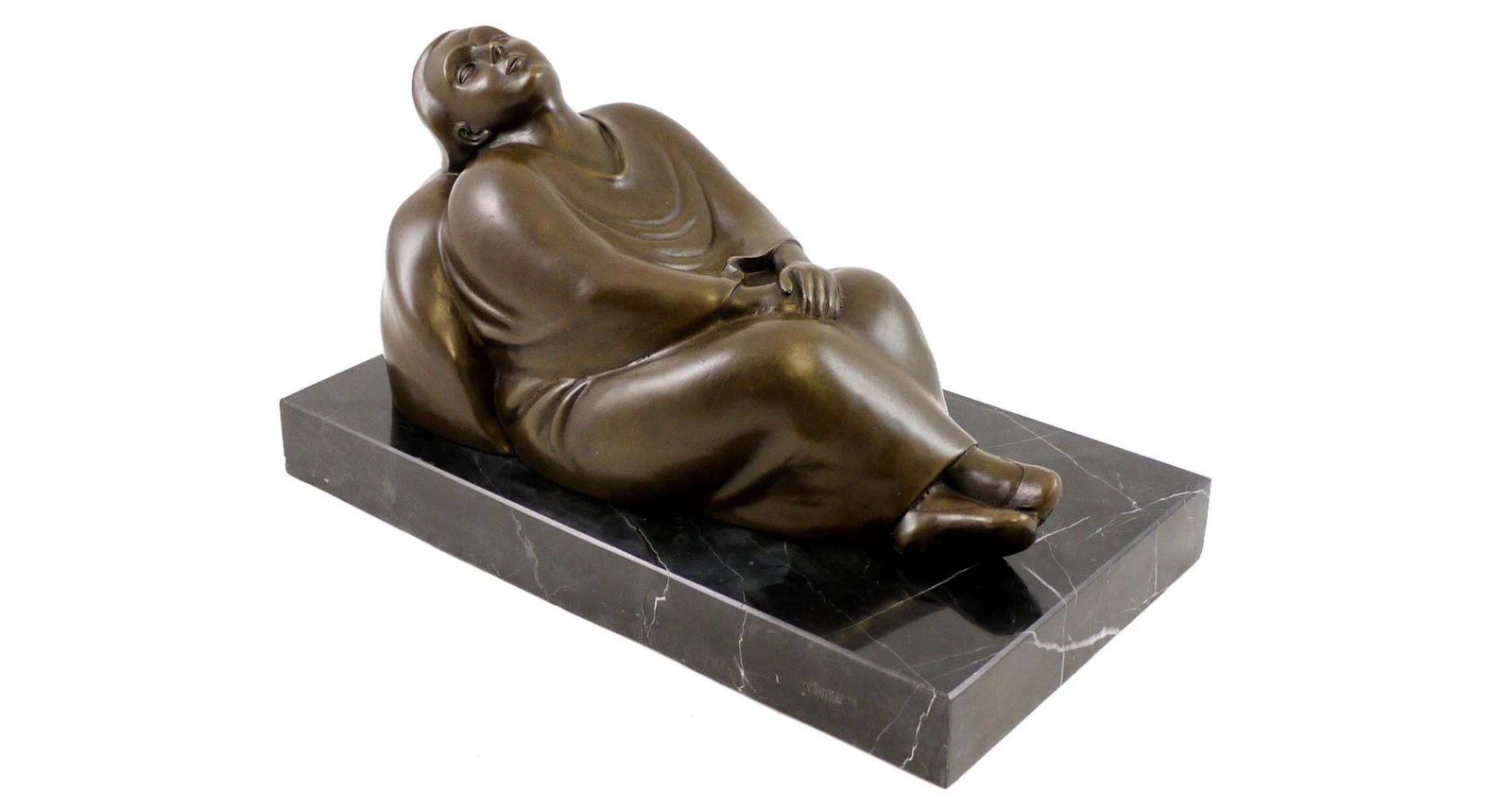 Sculpture Dreaming Woman In Bronze, Expressionist Style, 20th Century photo buy