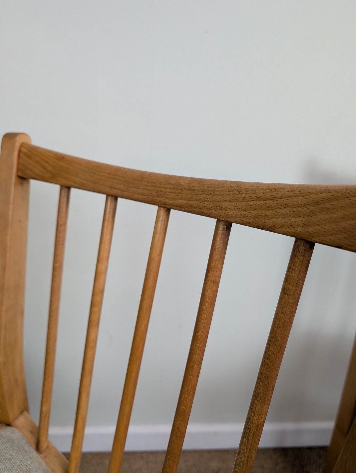 photo vintage Set Of 4 1950's Beech Framed Kitchen Chairs With Upholstered Seats