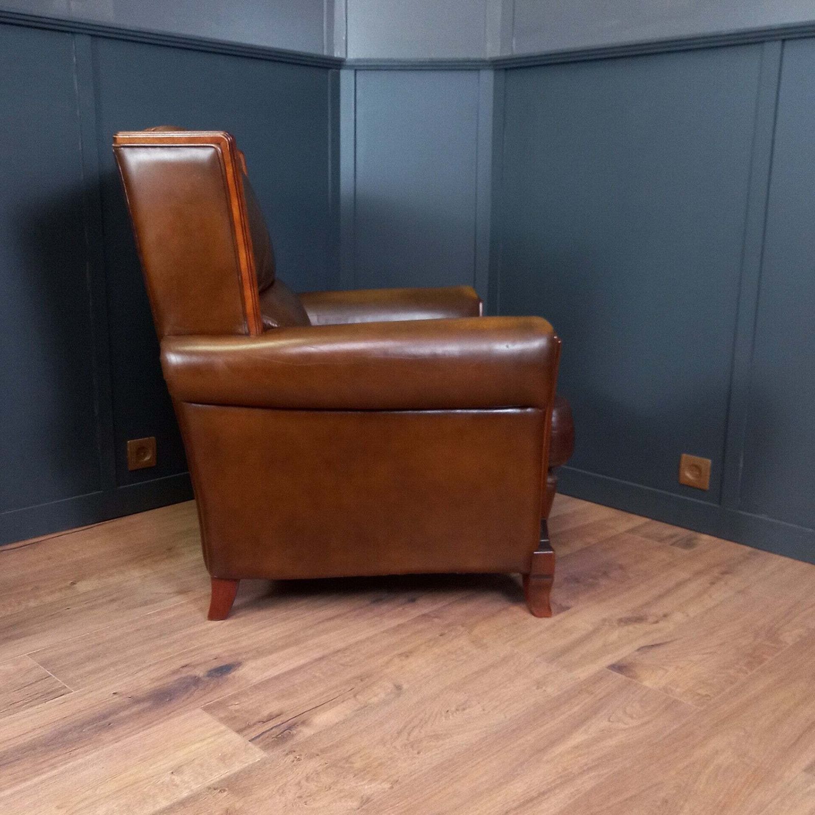 Sheep Leather Art Deco Club Armchair photo Furniture
