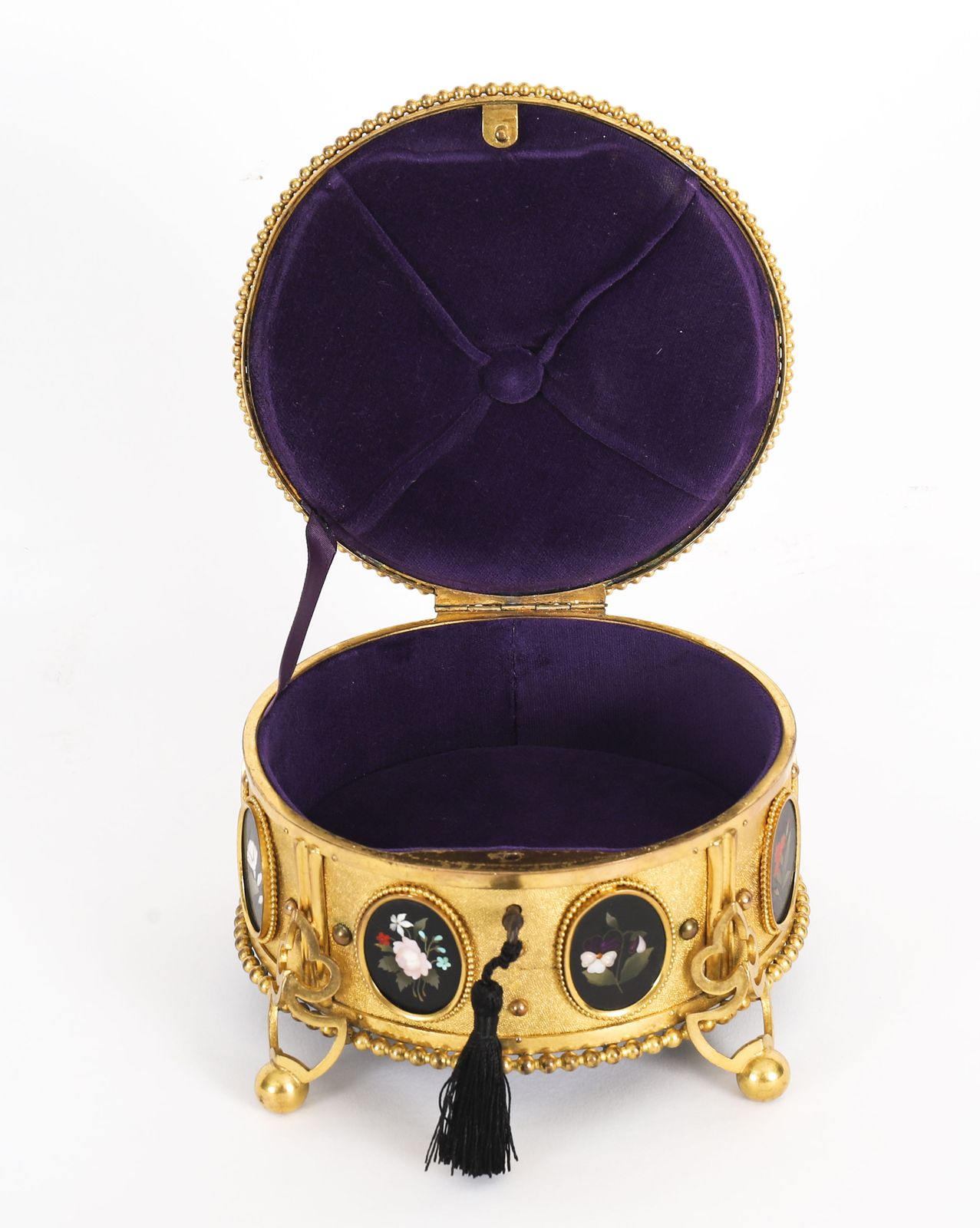 Antique Italian Ormolu & Pietra Dura Jewellery Casket 19th C photo for sale