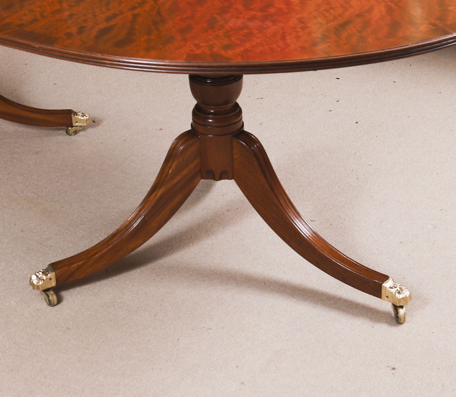 Furniture 15ft Regency Revival 3 Pillar Dining Table Set 20th C photo