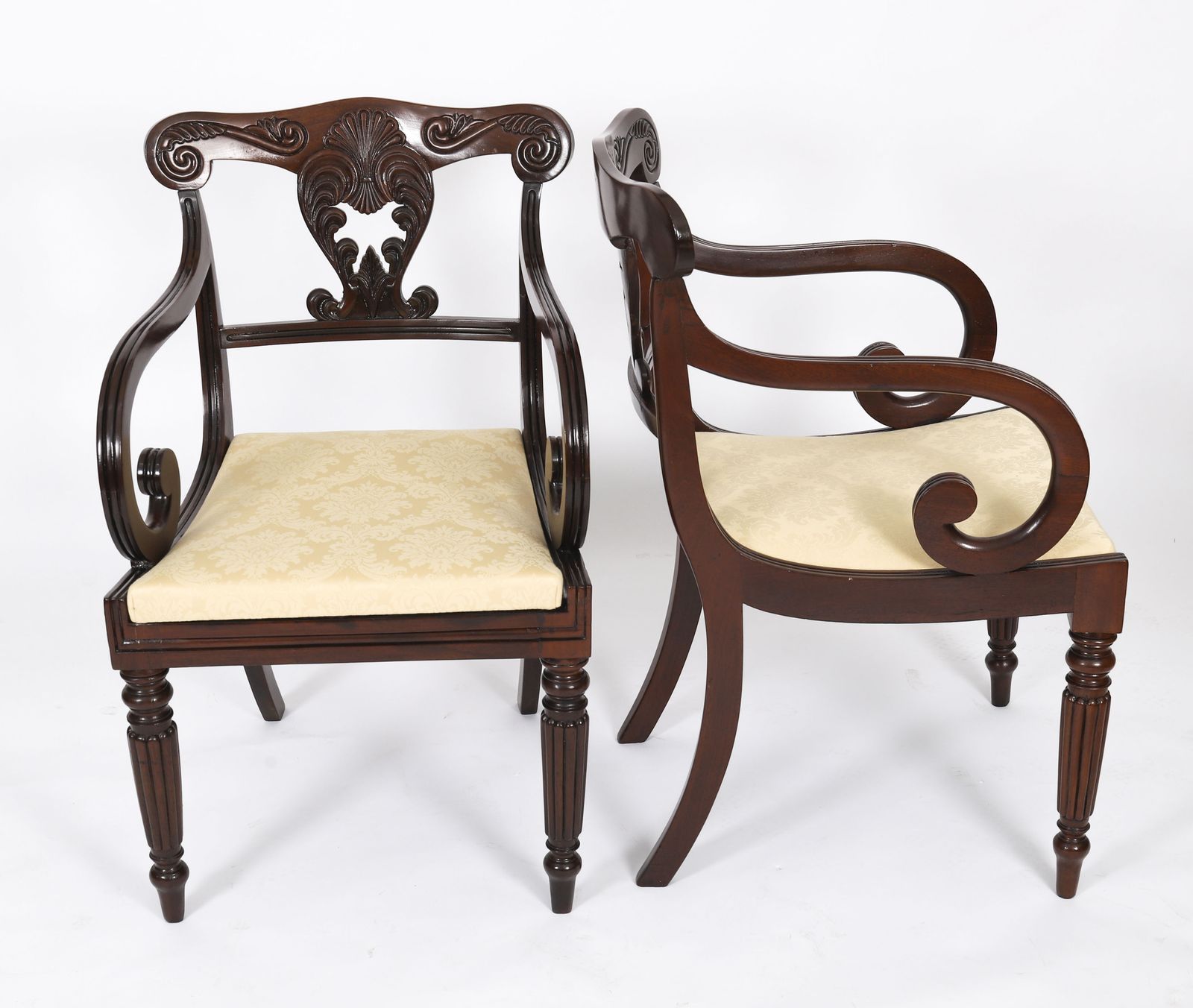 photo for sale Set 12 Irish Regency Bar Back Dining Chairs  C1825 19th C