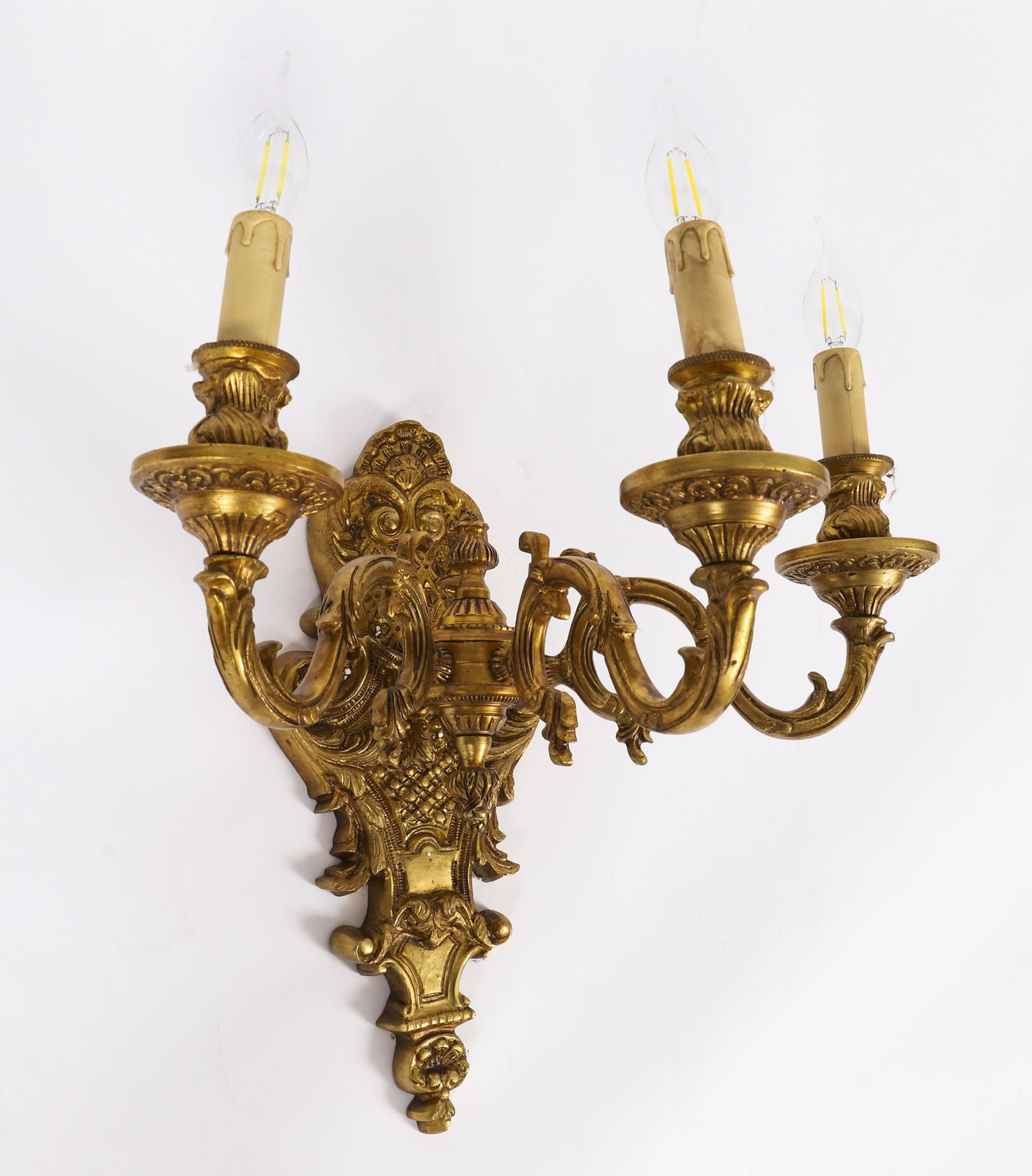 Antique Set Of 8  French Gilt Bronze Ormolu Wall Lights Appliques Circa 1900 photo vinterior