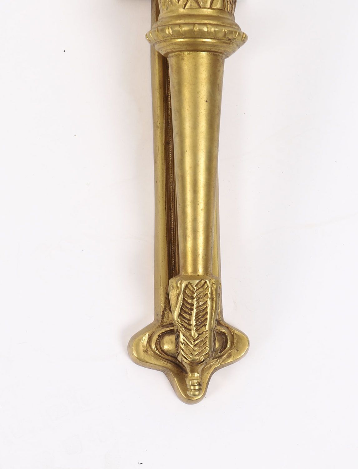 Pair Neo Classical Ormolu & Glass Flaming Torch Wall Lights C.1920 photo buy