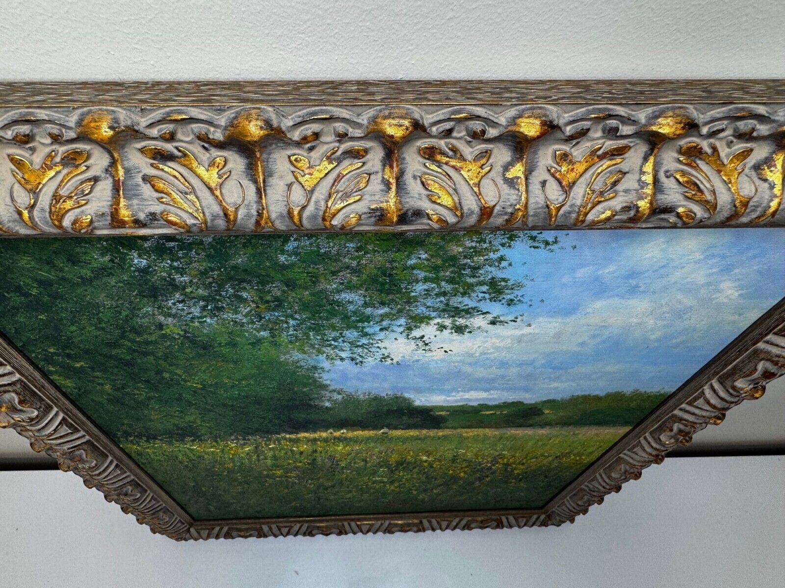 Oil Painting Banks Of The Wye, Coppet Hill Herefordshire By Charles Neal photo vintage