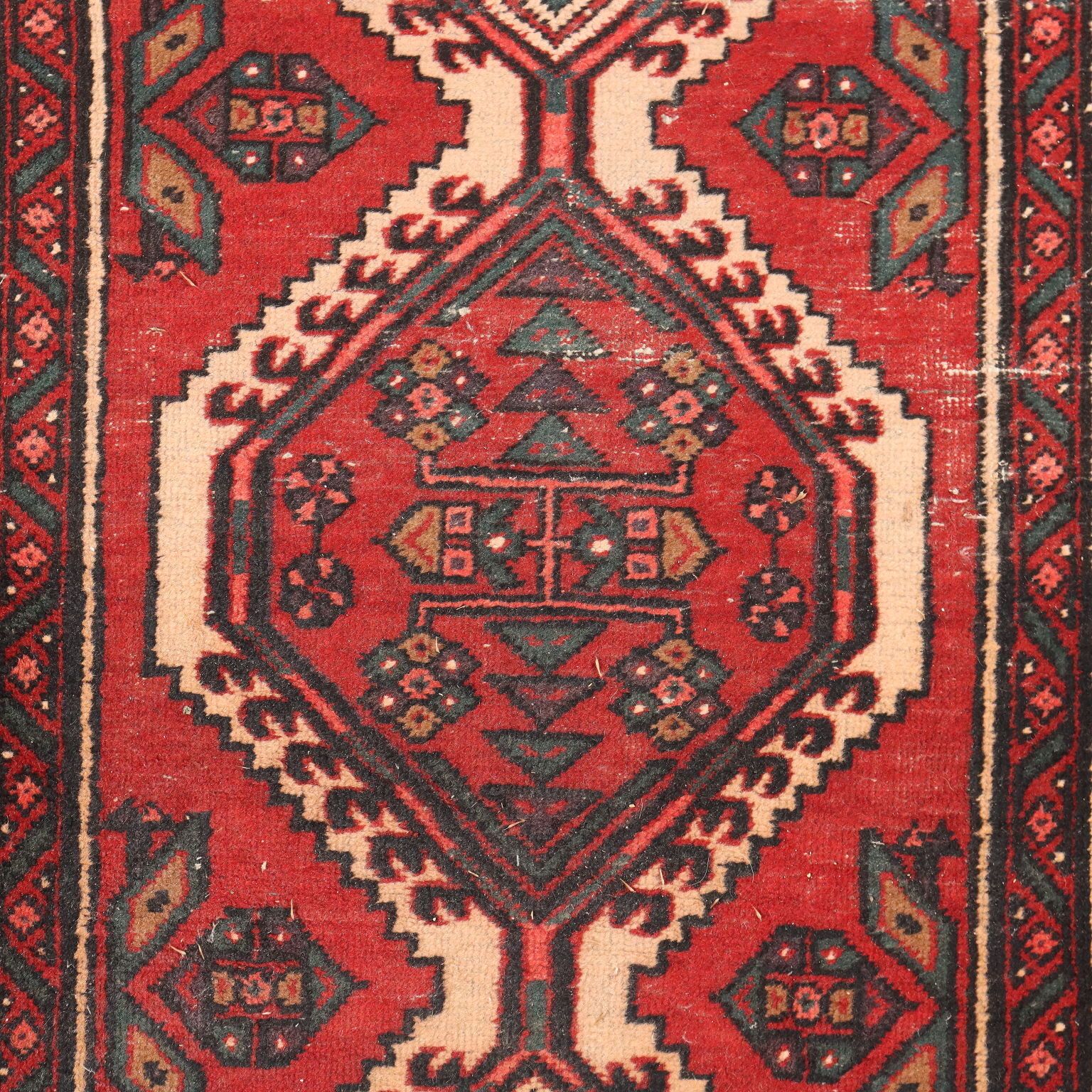 Ancient Asian Carpet Cotton Wool Heavy Knot Handmade photo Textiles