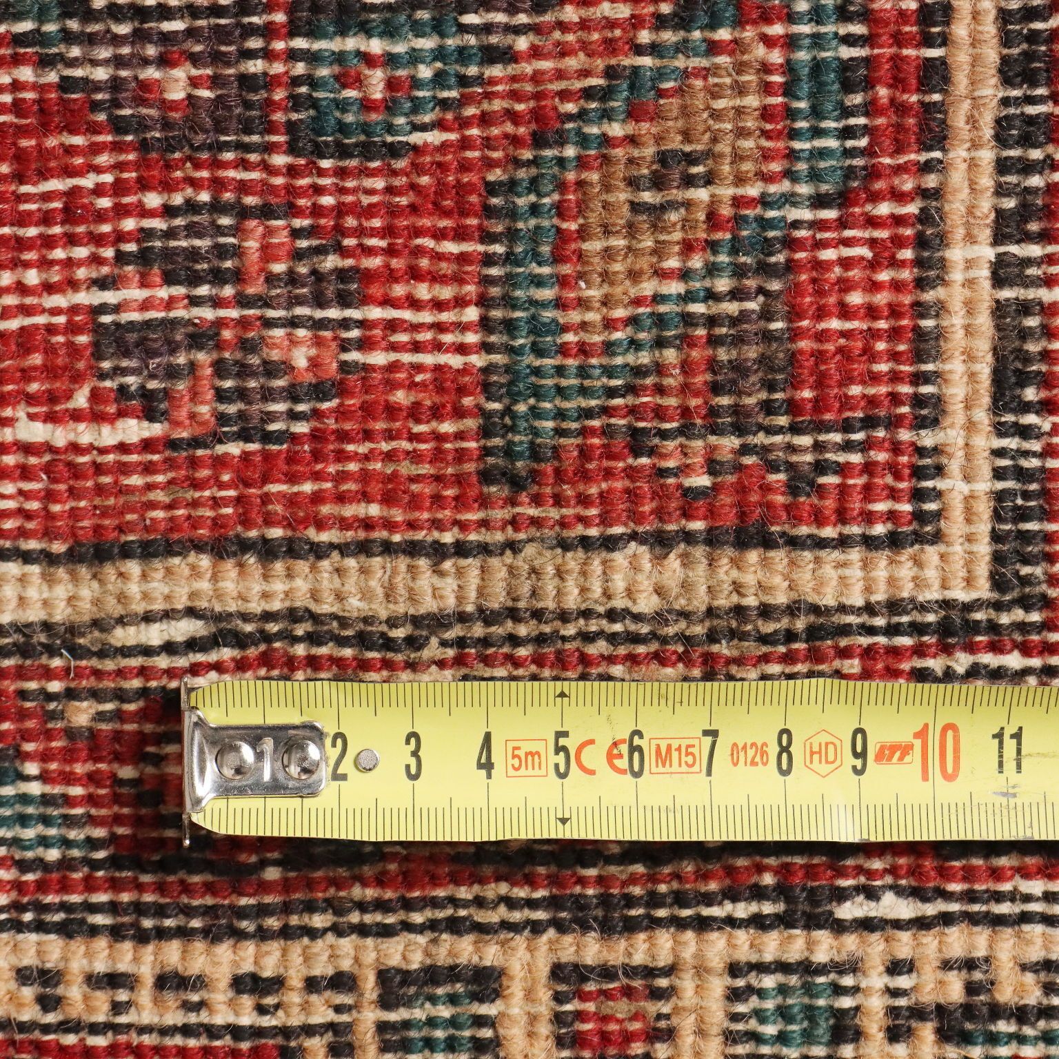 Textiles Ancient Asian Carpet Cotton Wool Heavy Knot Handmade photo