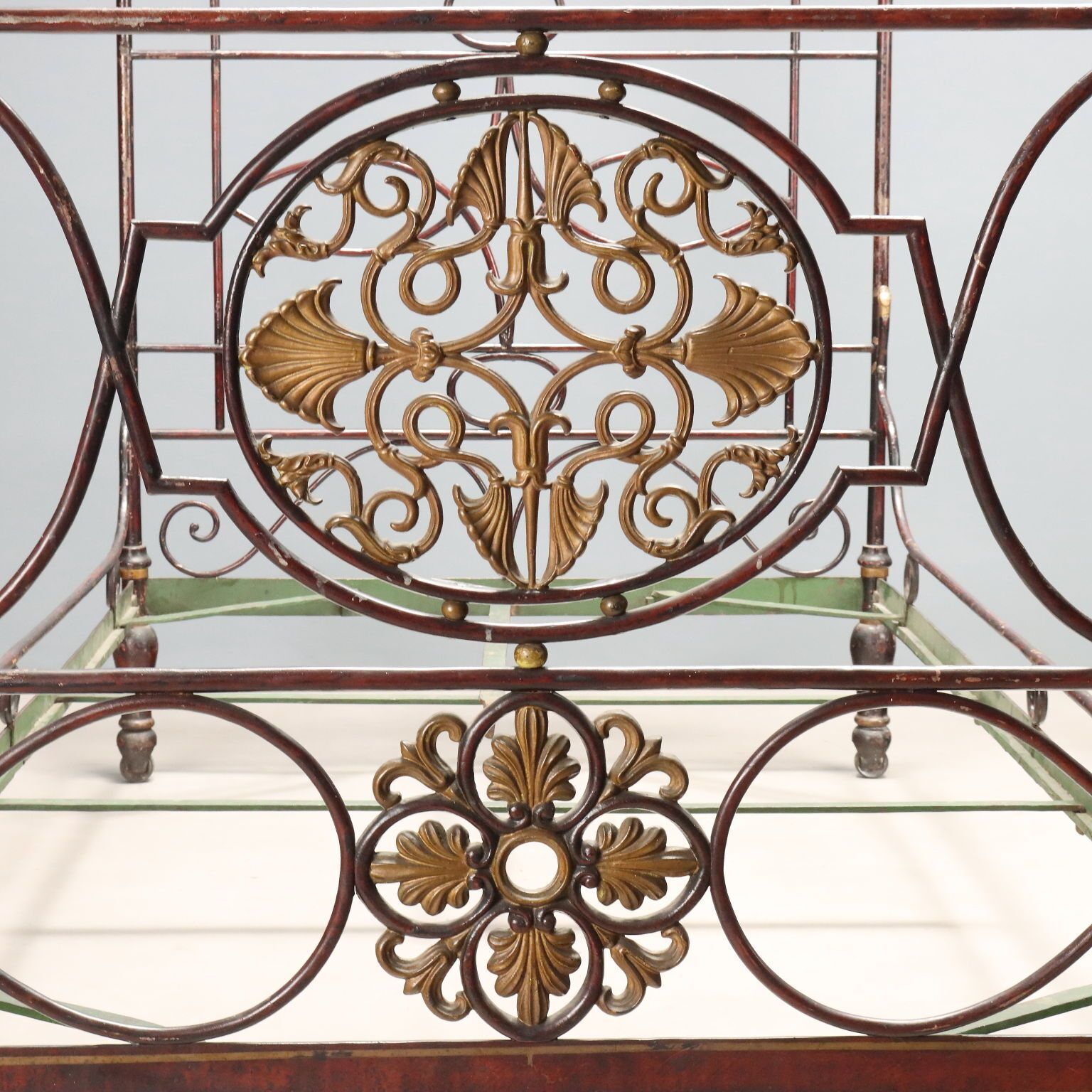 photo furniture Antique Restoration Bed Second Quarter XIX Century Bronze Iron