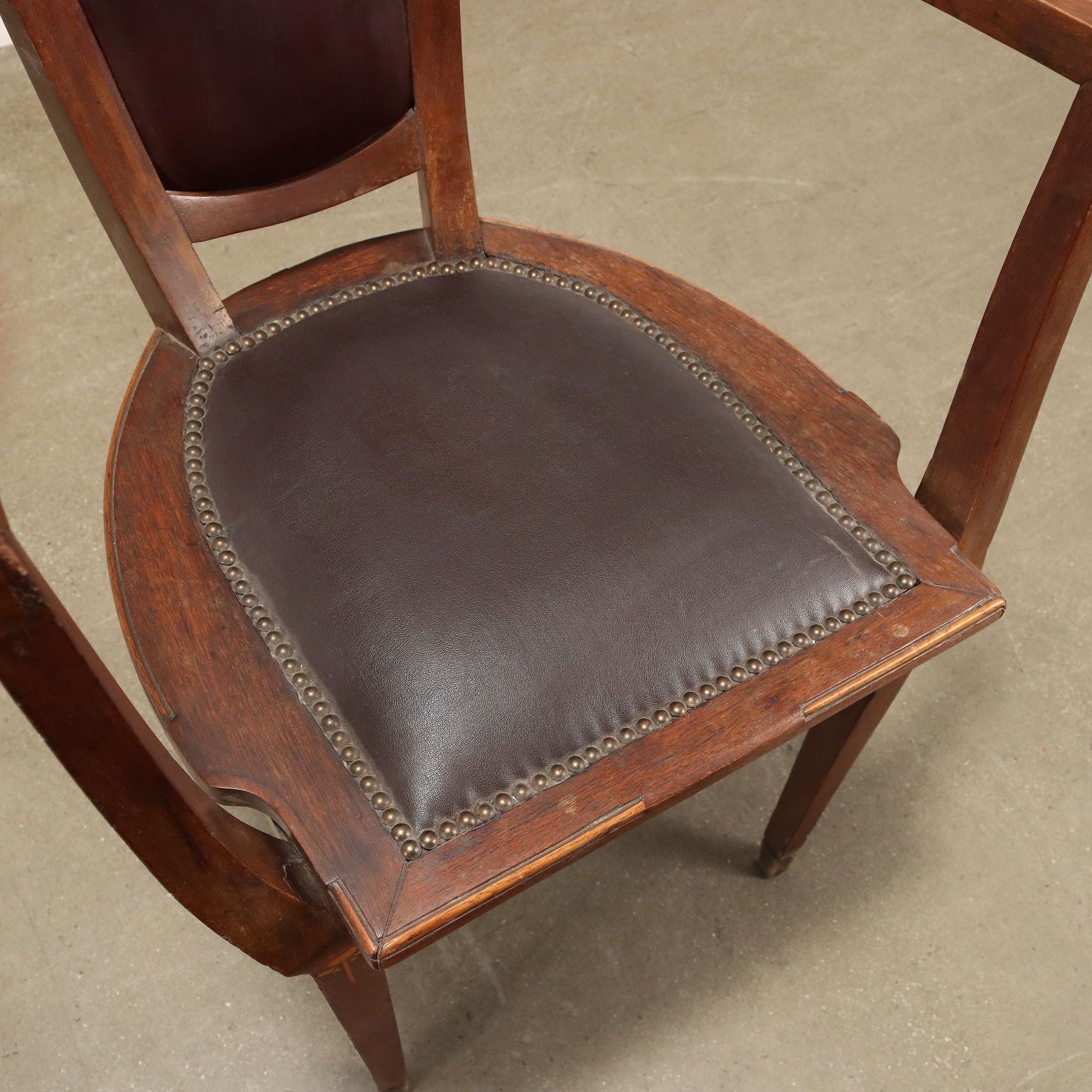 photo furniture Stoelen Set Art Nouveau Mahonie Italië XX Eeuw