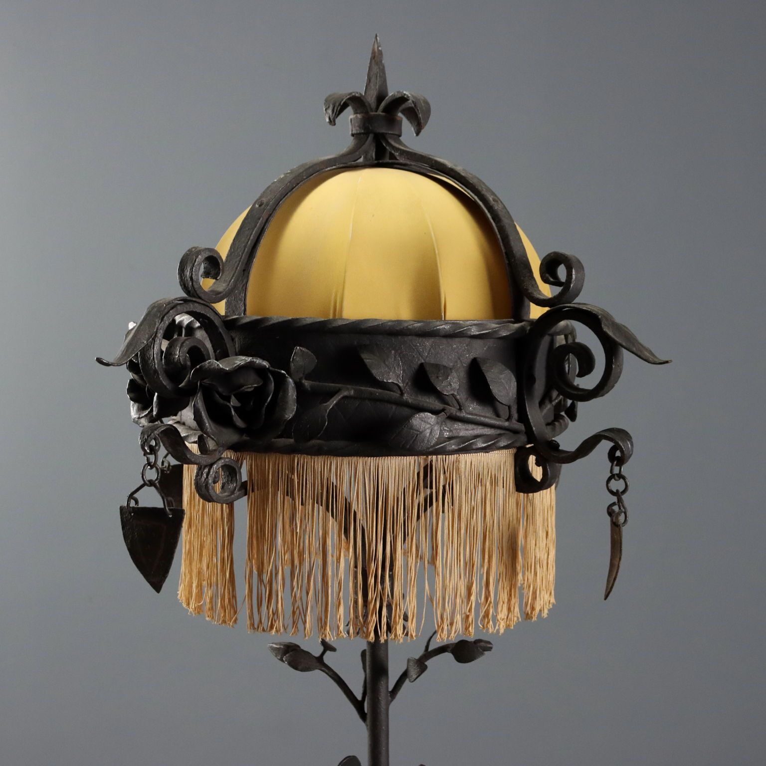 Lamp Art Nouveau Wrought Iron Italy XX Century photo for sale