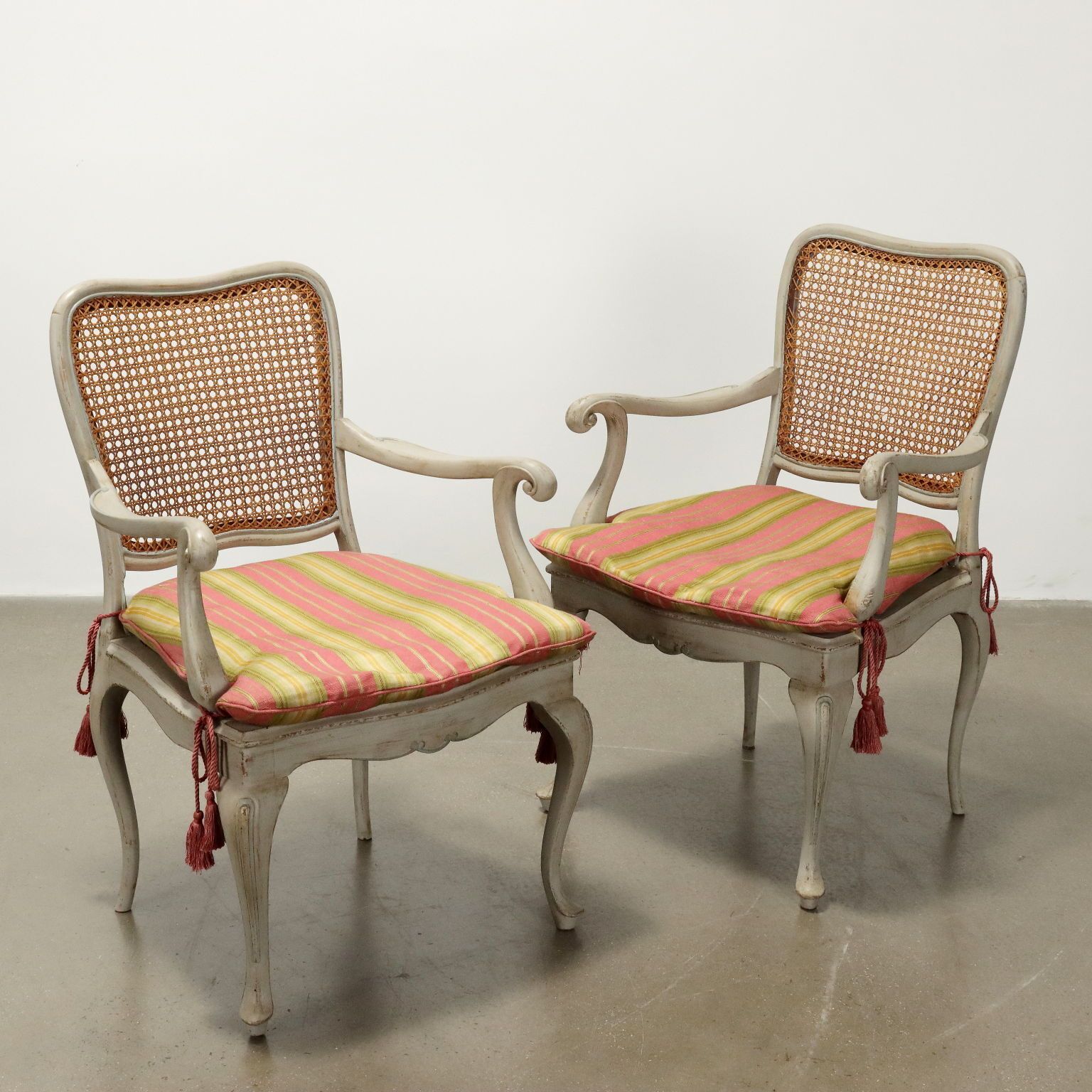 Armchairs Baroque Style Lacquered Wood XX Century photo for sale