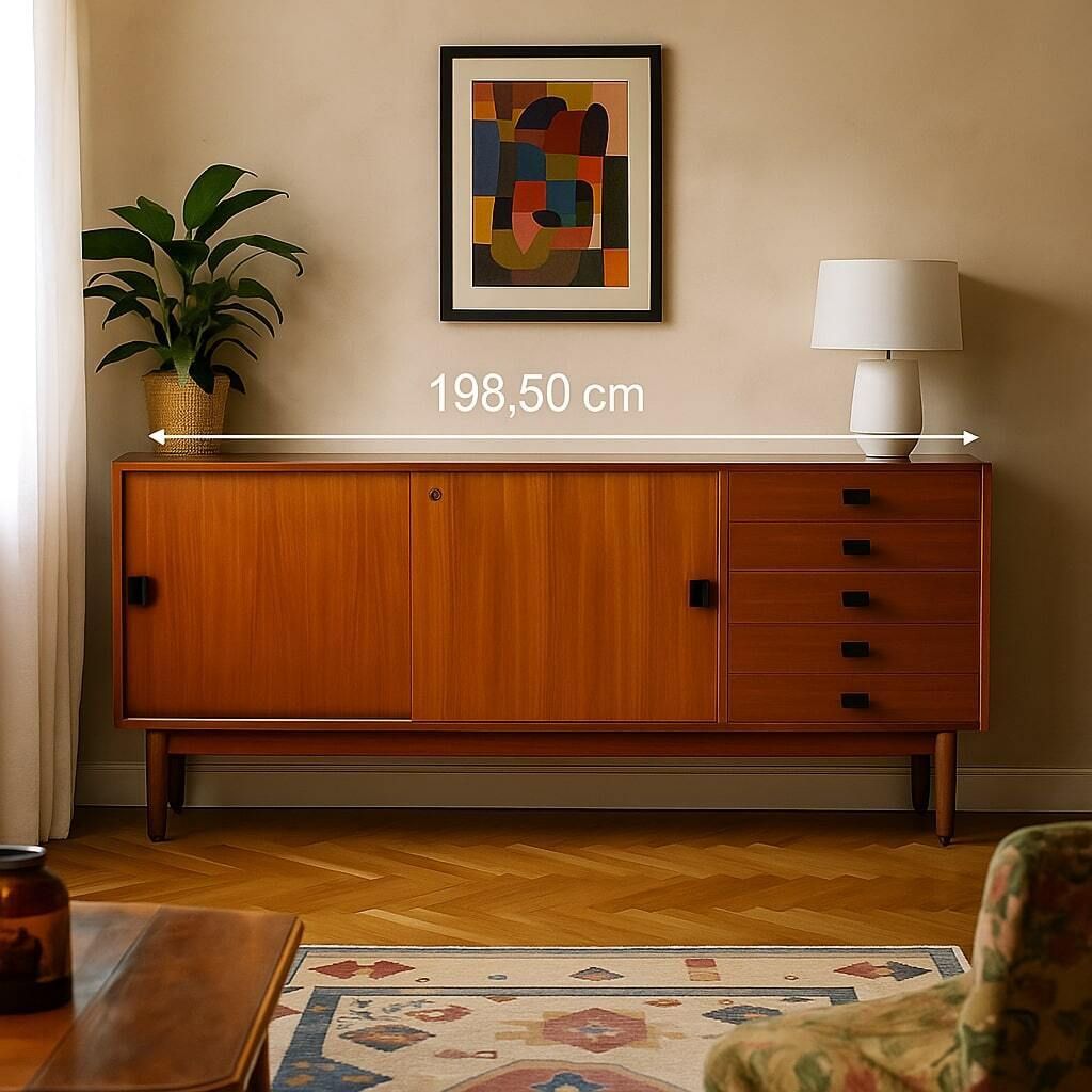 Vintage Sideboard F.Lli Saporiti Teak Veneer Design 1960s photo furniture