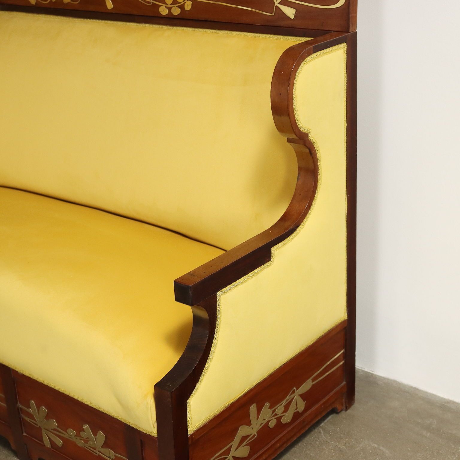 Corner Sofa Art Nouveau Mahogany Oak XIX Century photo buy