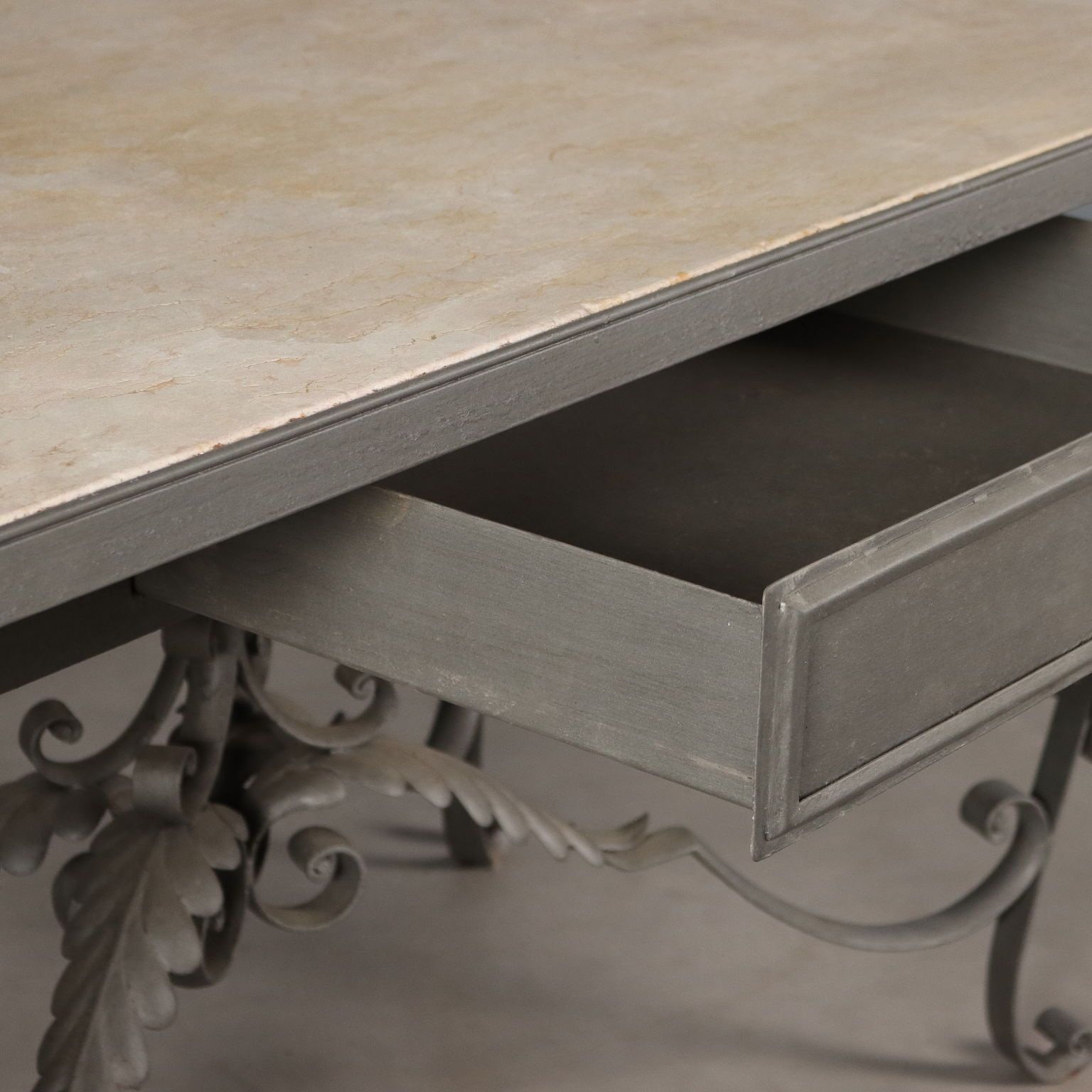 Antique Table Iron Marble Top Italy XX Century photo 1060.0