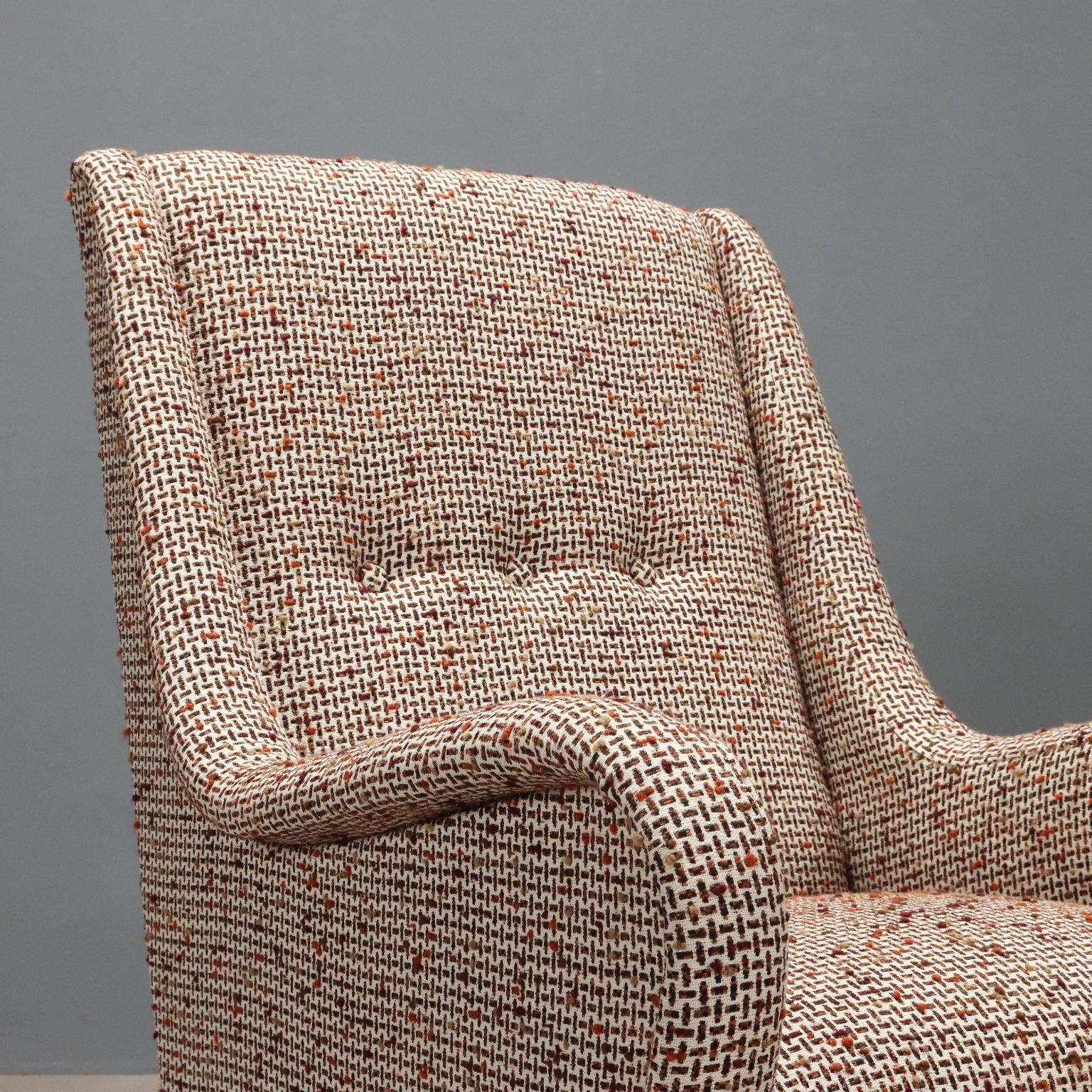 Vintage Armchair Foam Metal Brass Design Italy 1960s photo Furniture
