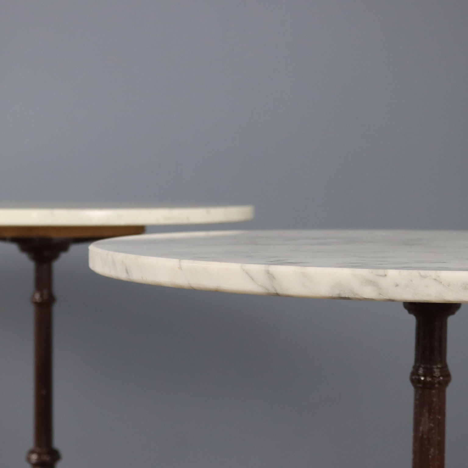 Antique Coffee Tables Lacquered Iron Marble XX Century photo 930.0