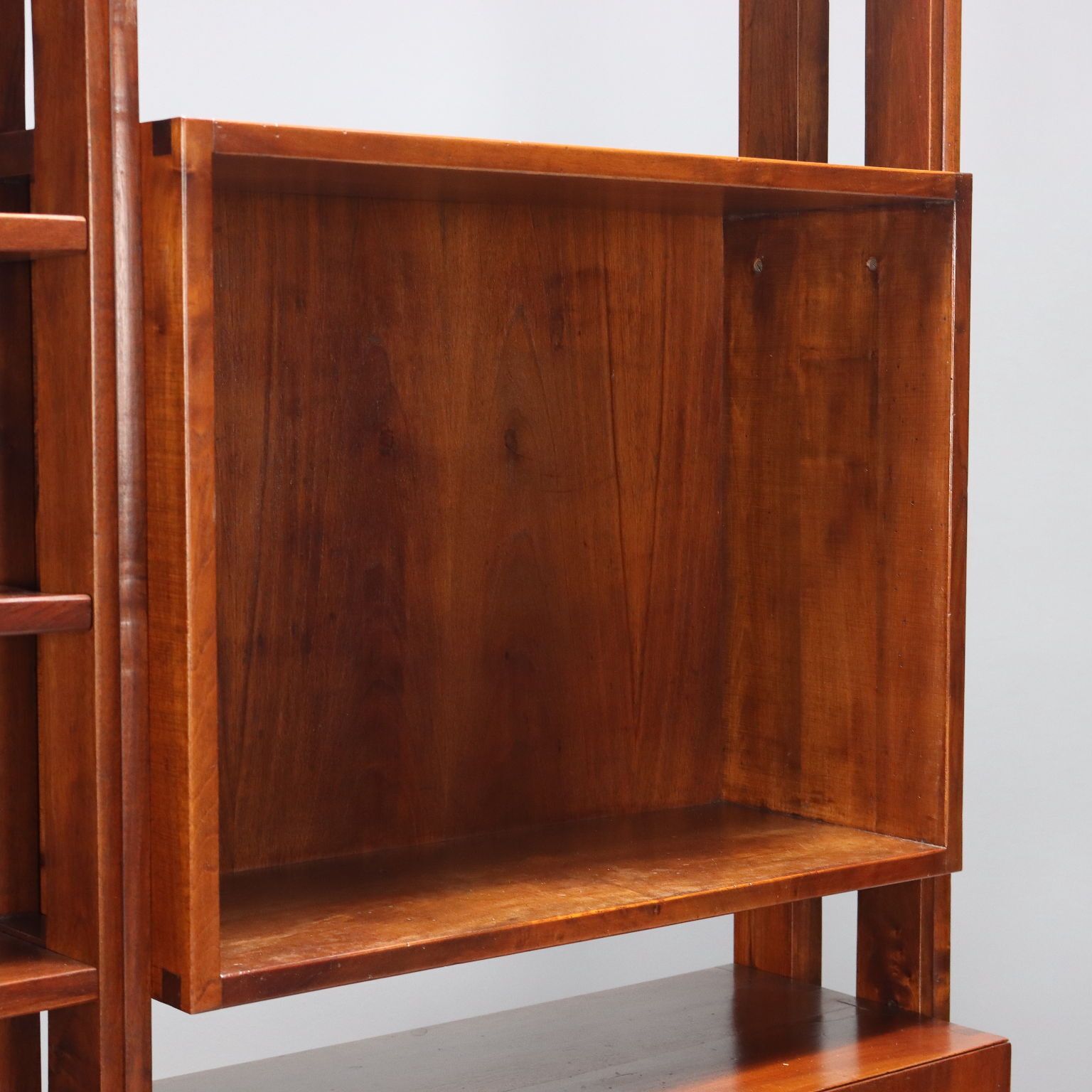 Vintage Bookcase Walnut With Shelves Design Italy 1940s 1950s photo buy