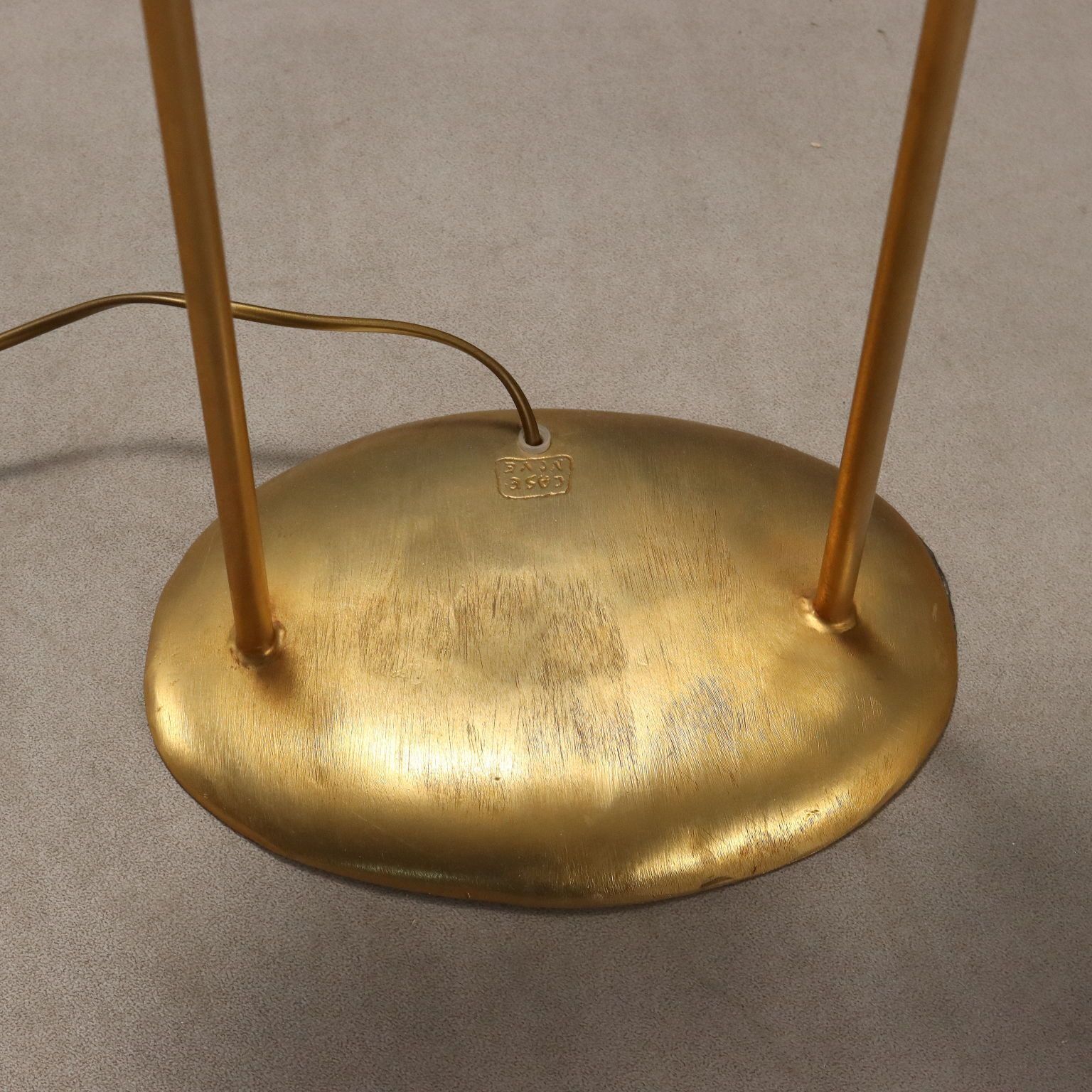 Vintage Sculptural Lamp Gilded Bronze Fabric Design 1980s 90s photo vintage