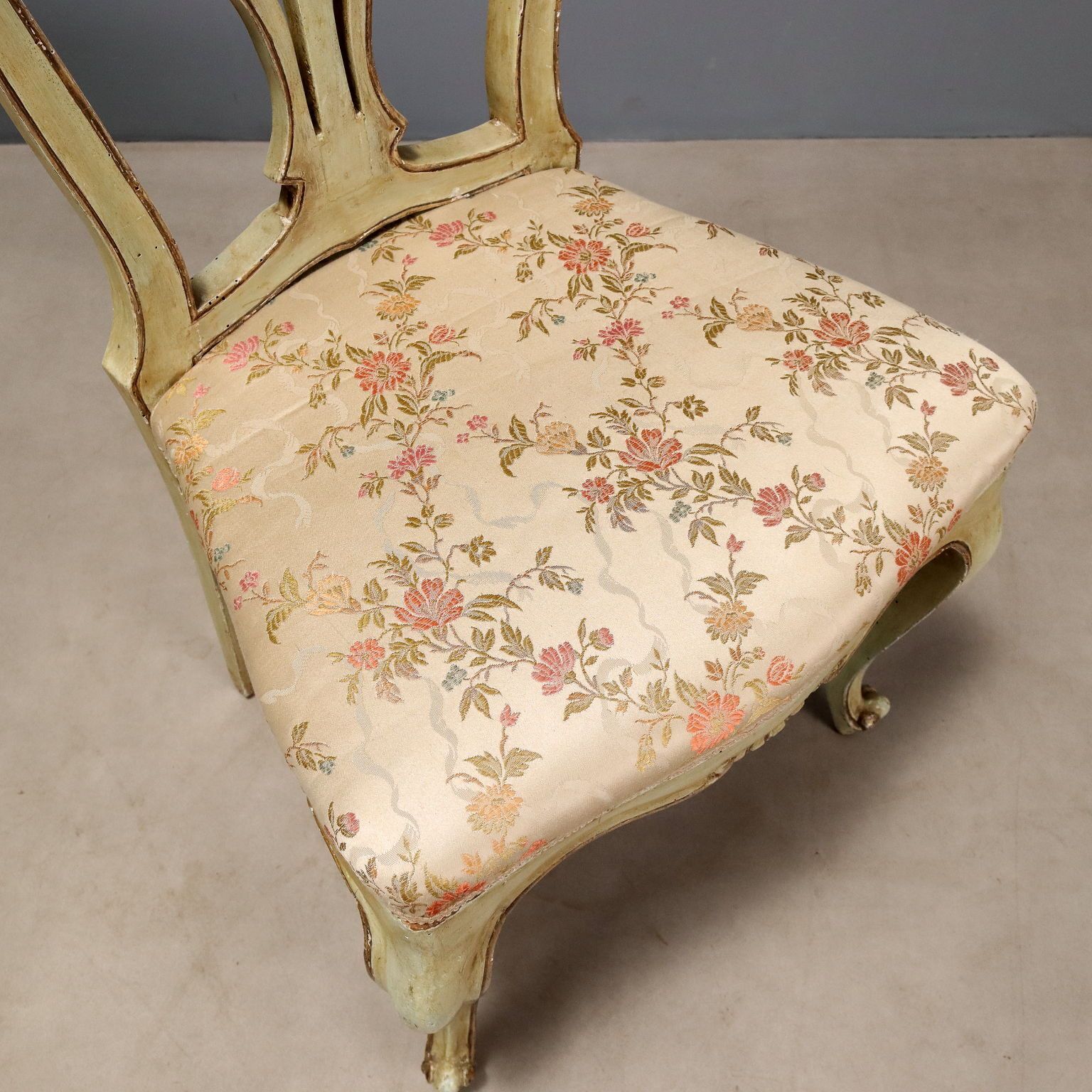 Chairs Baroque Style Lacquered Wood XIX Century photo vintage